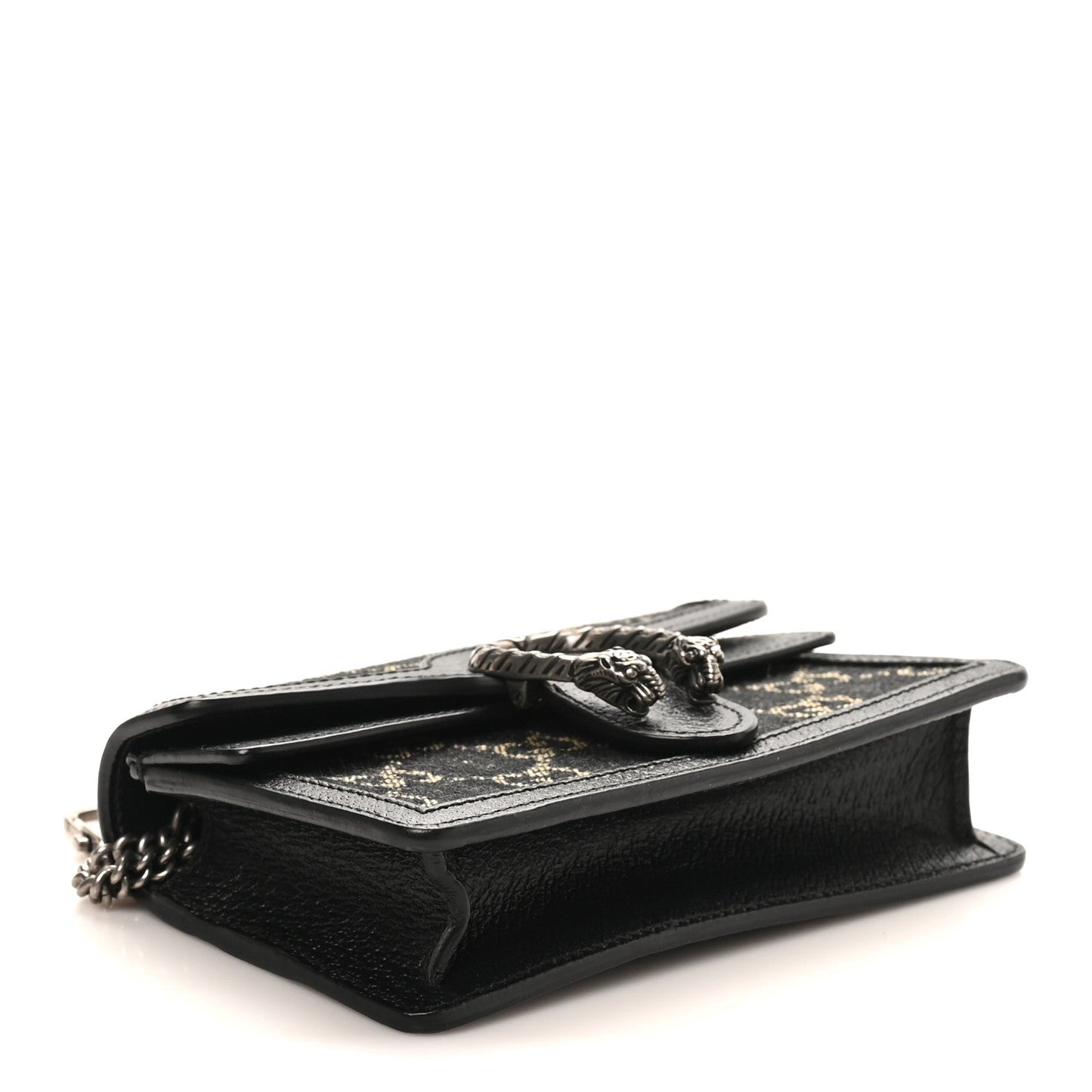 Jacquard Black Denim GG Monogram Super Mini Dionysus Shoulder Bag Black Ivory