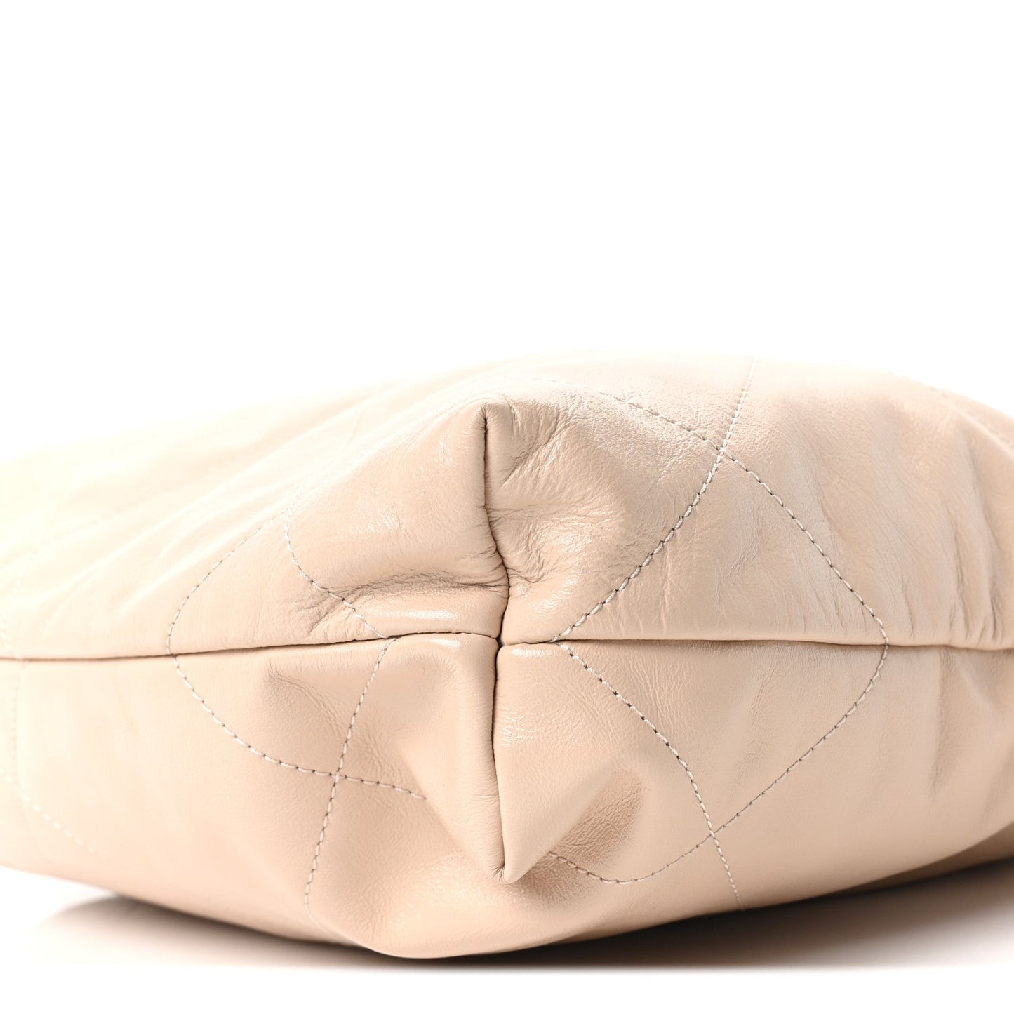 Shiny Calfskin Quilted Small Chanel 22 Ecru