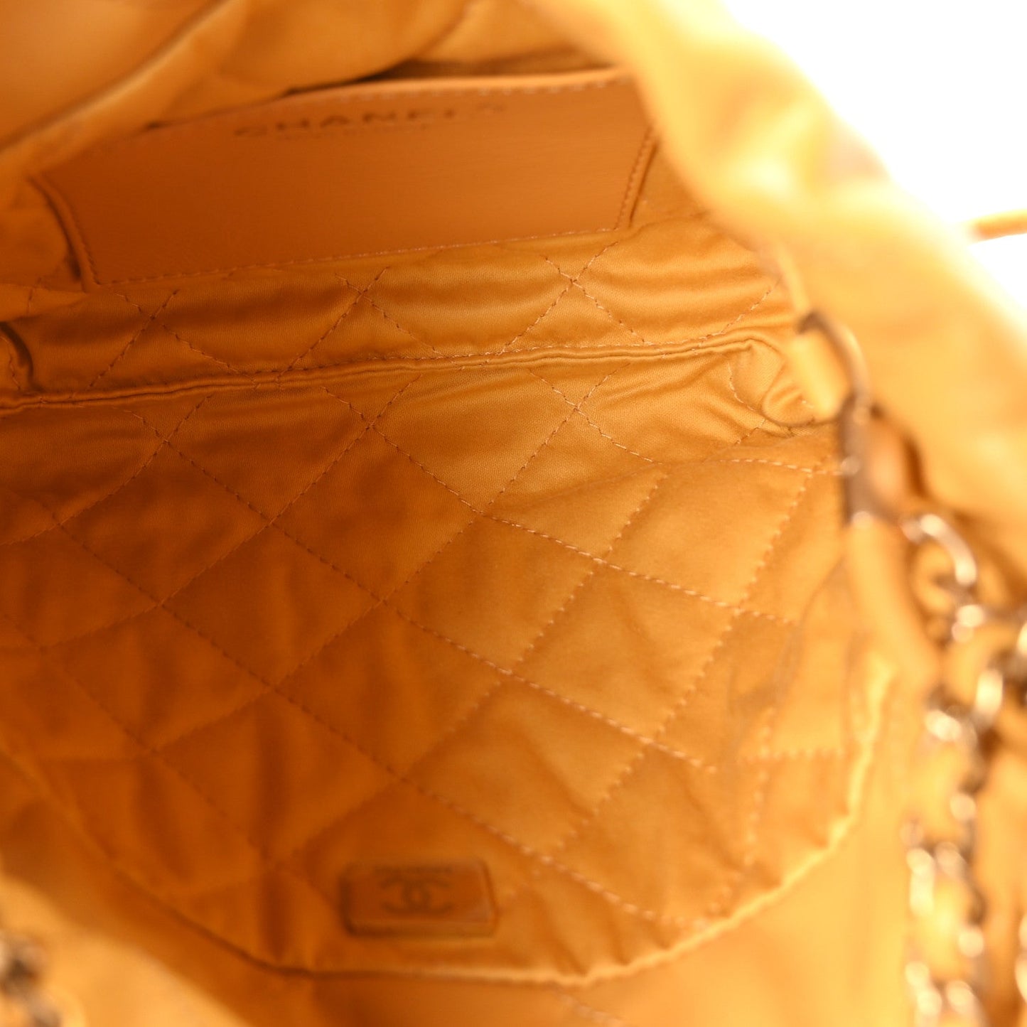 Shiny Calfskin Quilted Mini Chanel 22 Yellow
