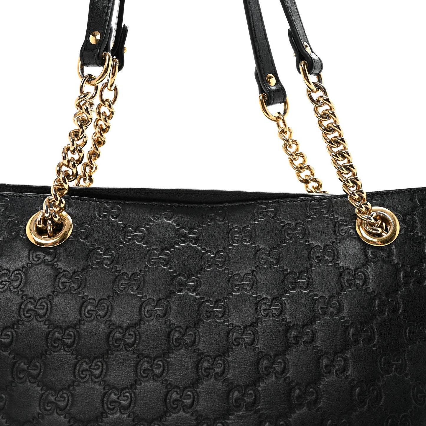 Guccissima Signature Medium Shoulder Tote Bag Black