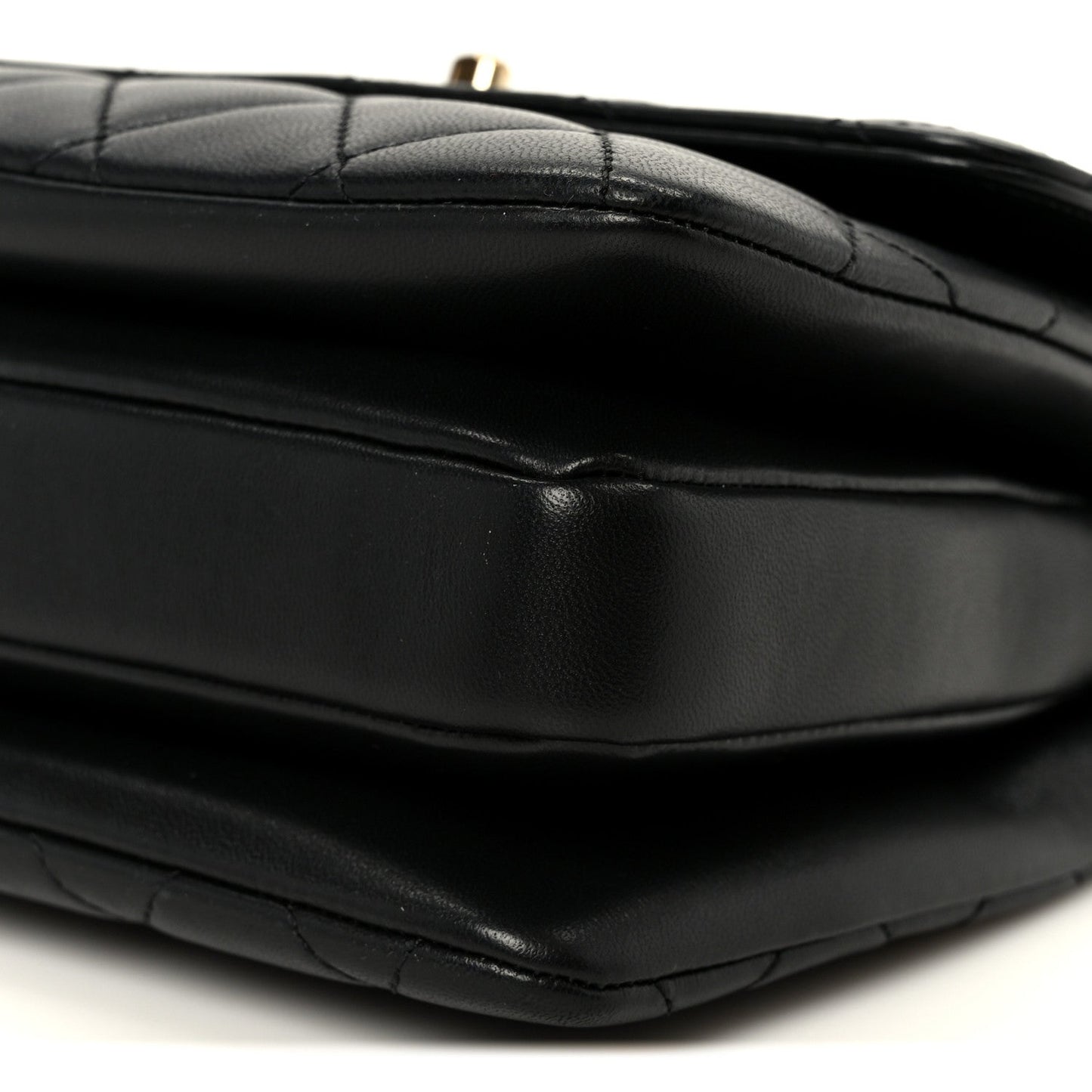 Lambskin Quilted Mini Trendy CC Dual Handle Flap Bag Black