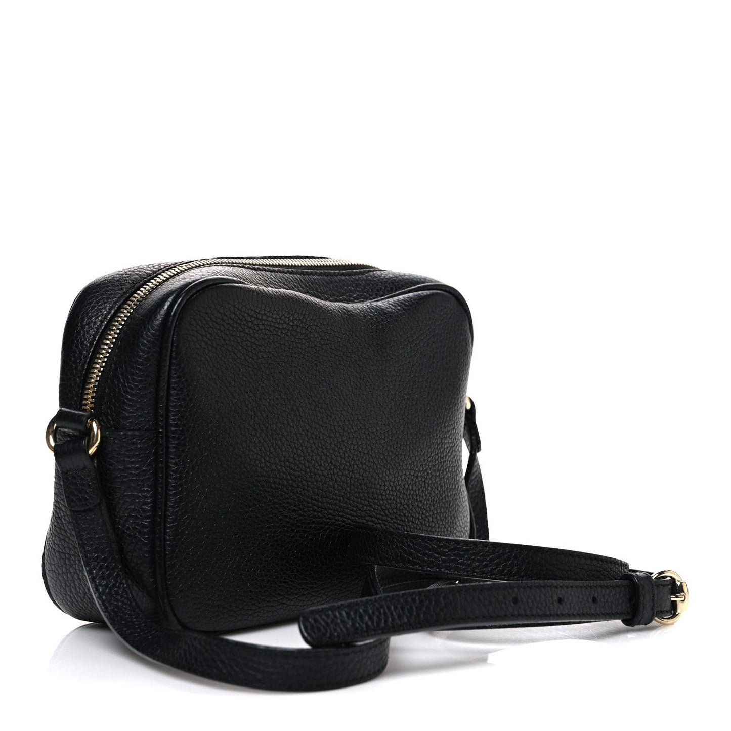 Pebbled Calfskin Small Soho Disco Bag Black