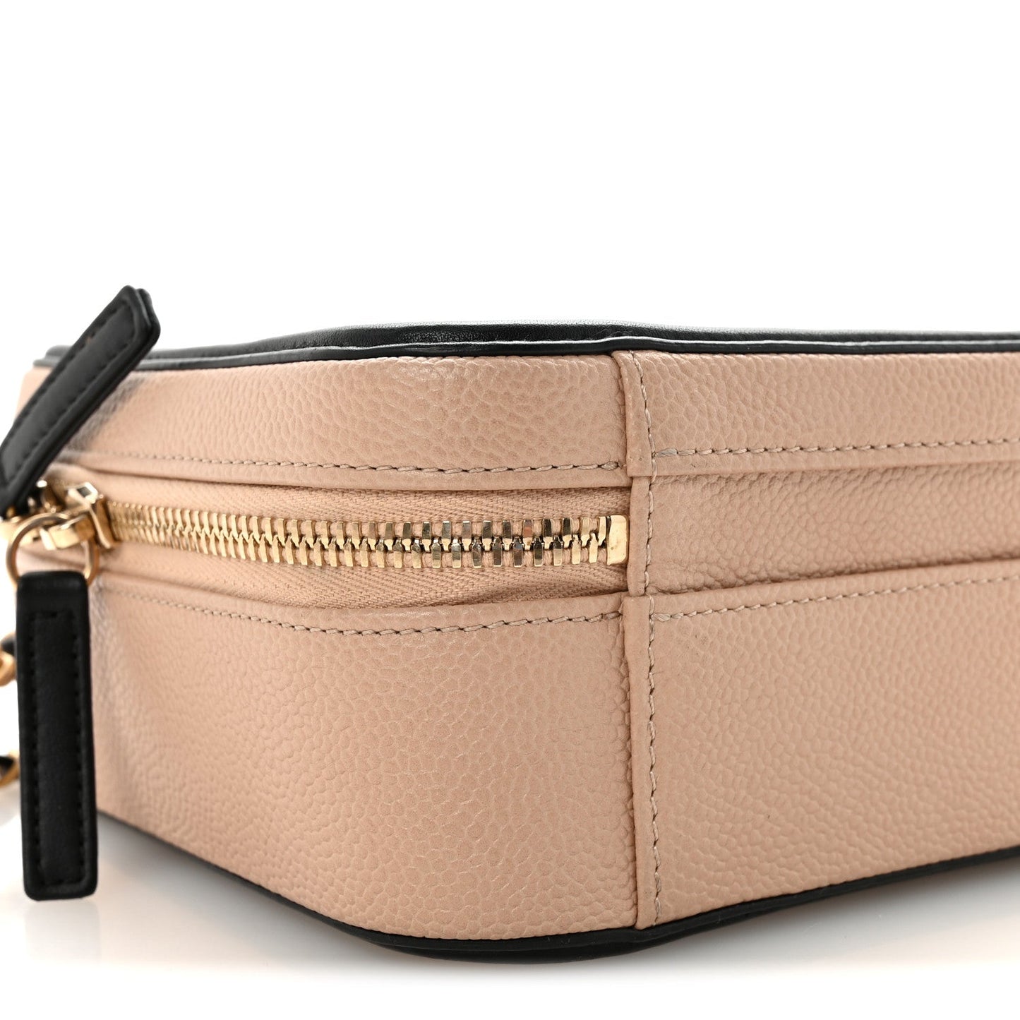 Caviar Quilted Medium CC Filigree Vanity Case Beige Black