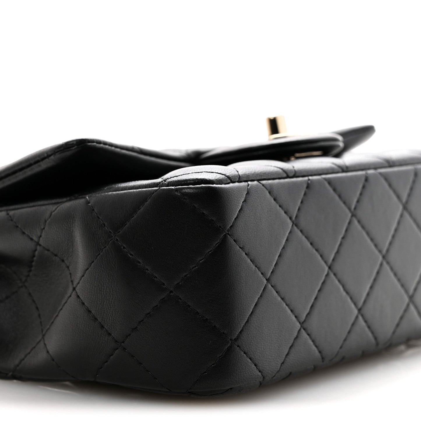 Lambskin Quilted Mini Rectangular Flap Black