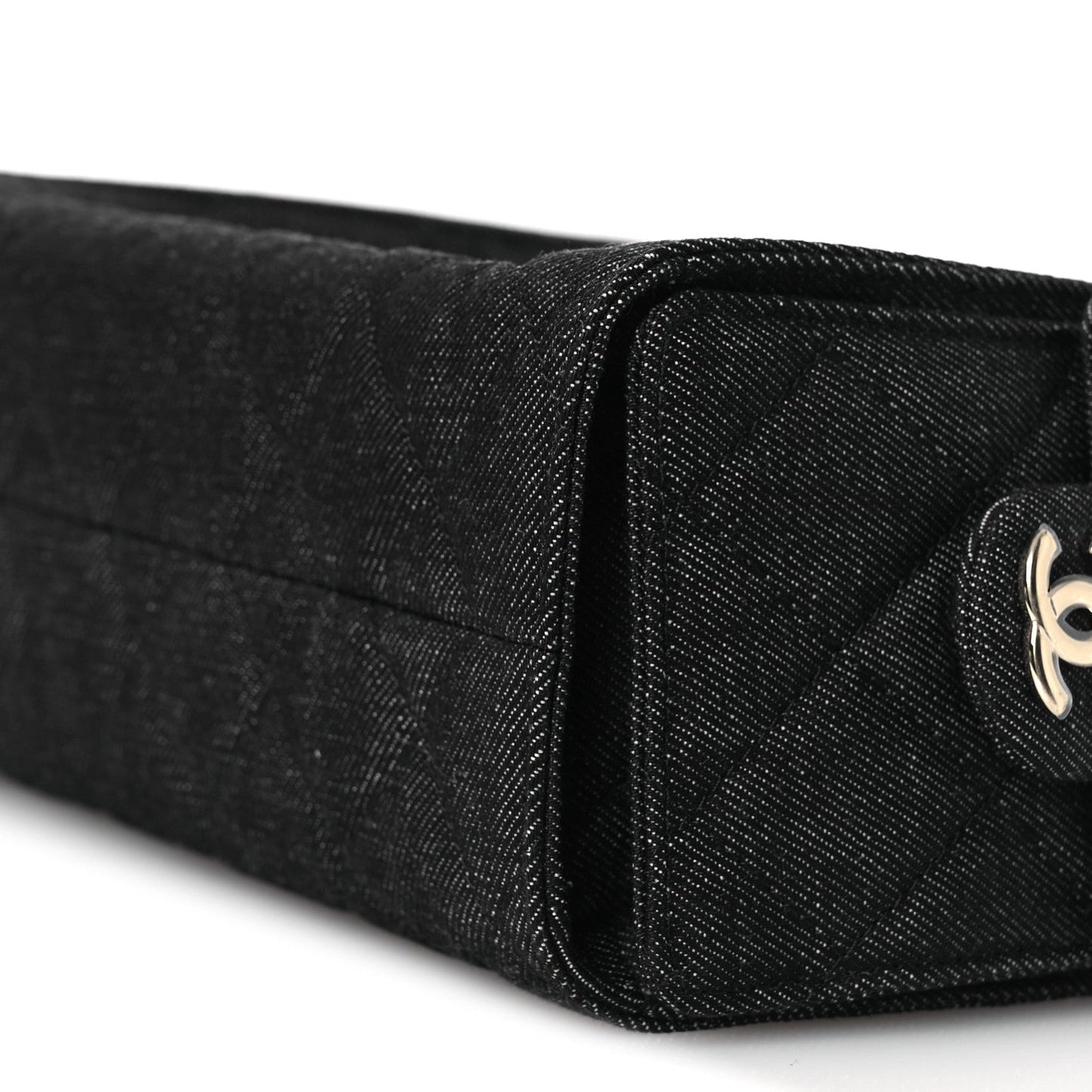 Denim Quilted Mini Chanel 25 Handbag Dark Blue
