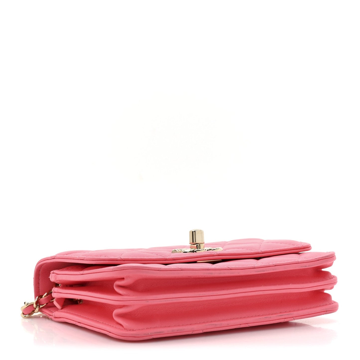 Lambskin Quilted Mini Trendy CC Wallet On Chain WOC Pink