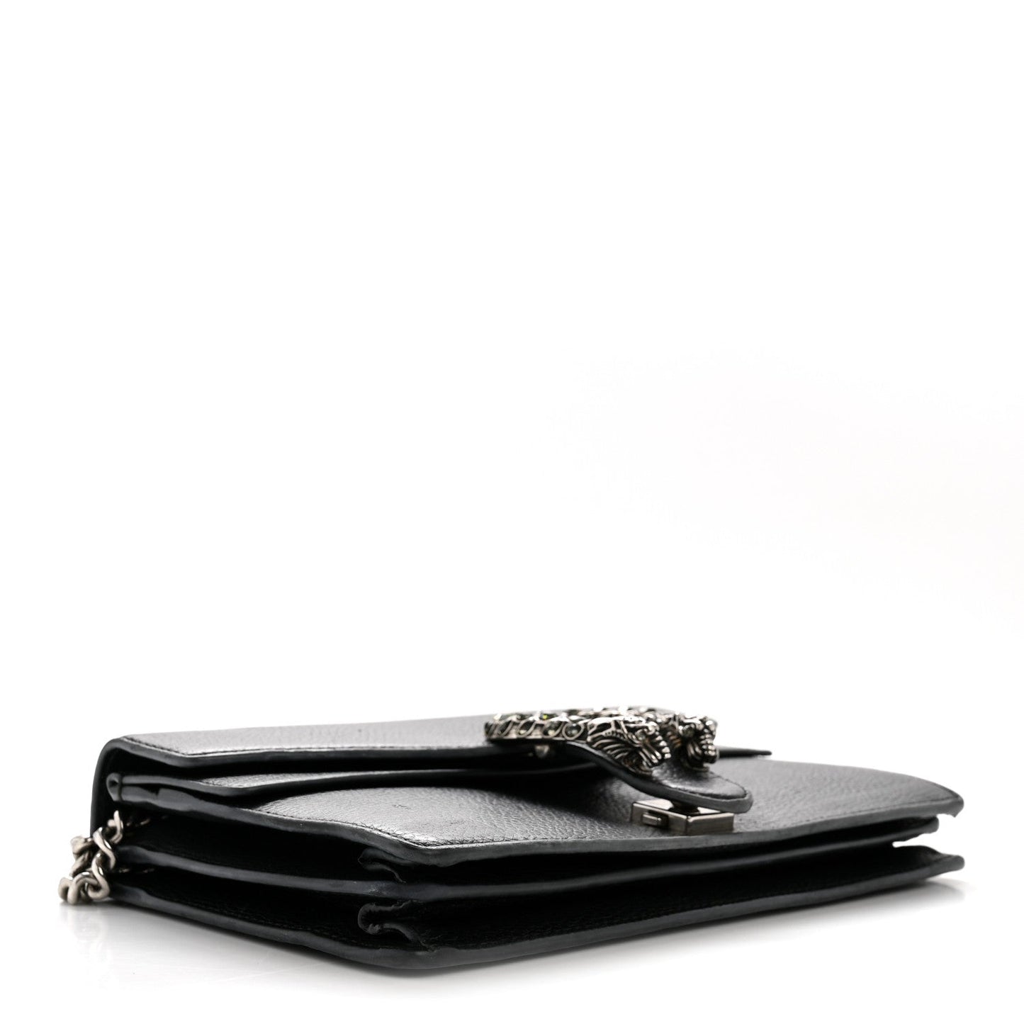 Pebbled Calfskin Small Dionysus Shoulder Bag Black