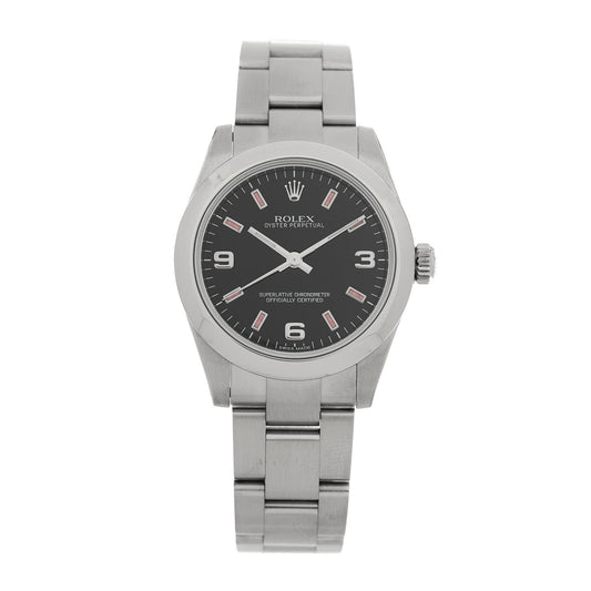 Stainless Steel 31mm Oyster Perpetual Watch Black 177200