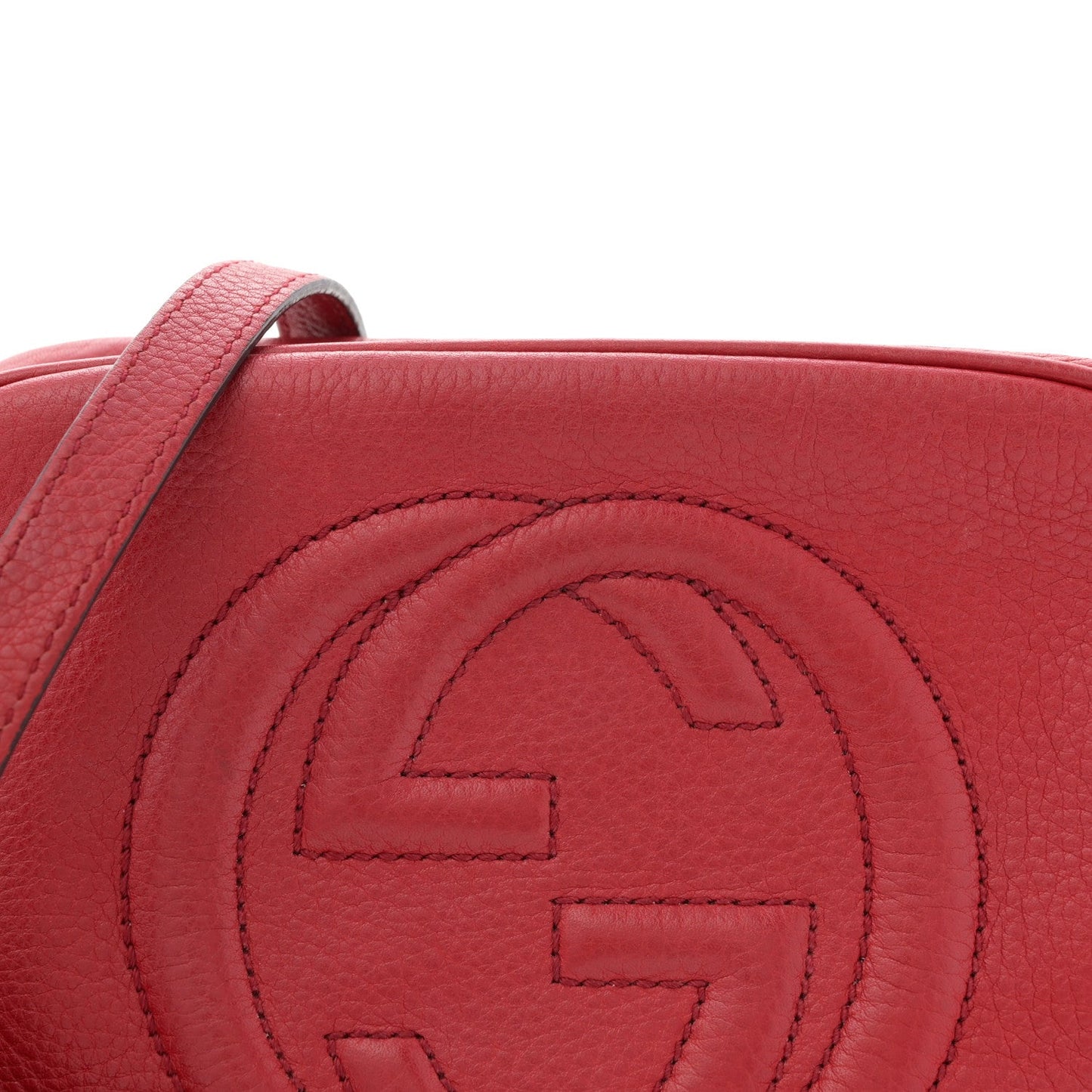 Pebbled Calfskin Small Soho Disco Bag Vibrant Red