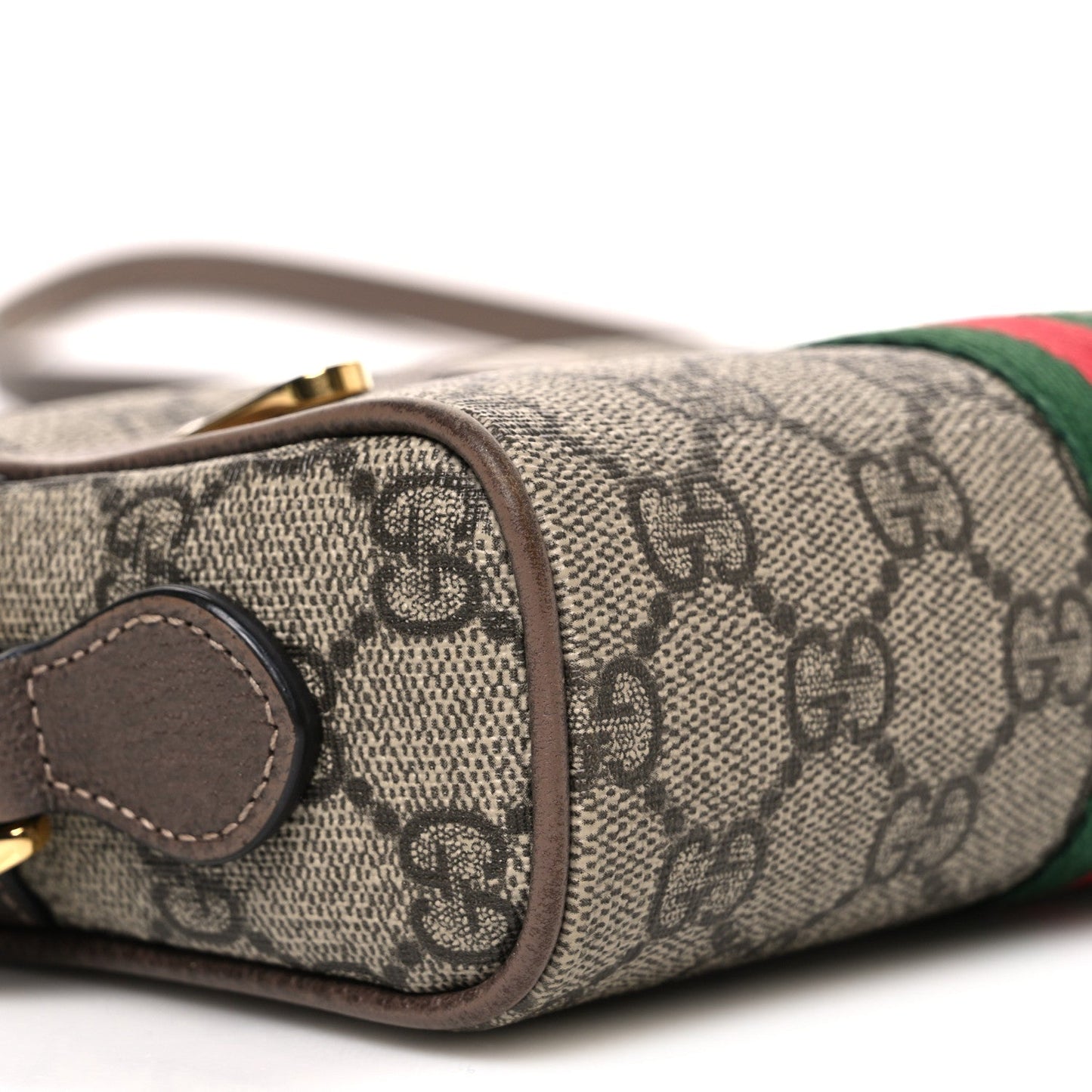 GG Supreme Monogram Web Mini Ophidia Shoulder Bag Brown