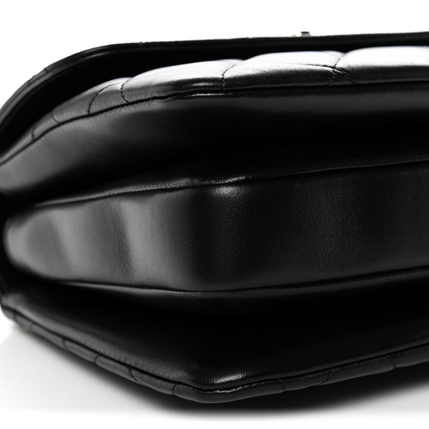 Lambskin Quilted Small Trendy CC Dual Handle Flap Bag Black