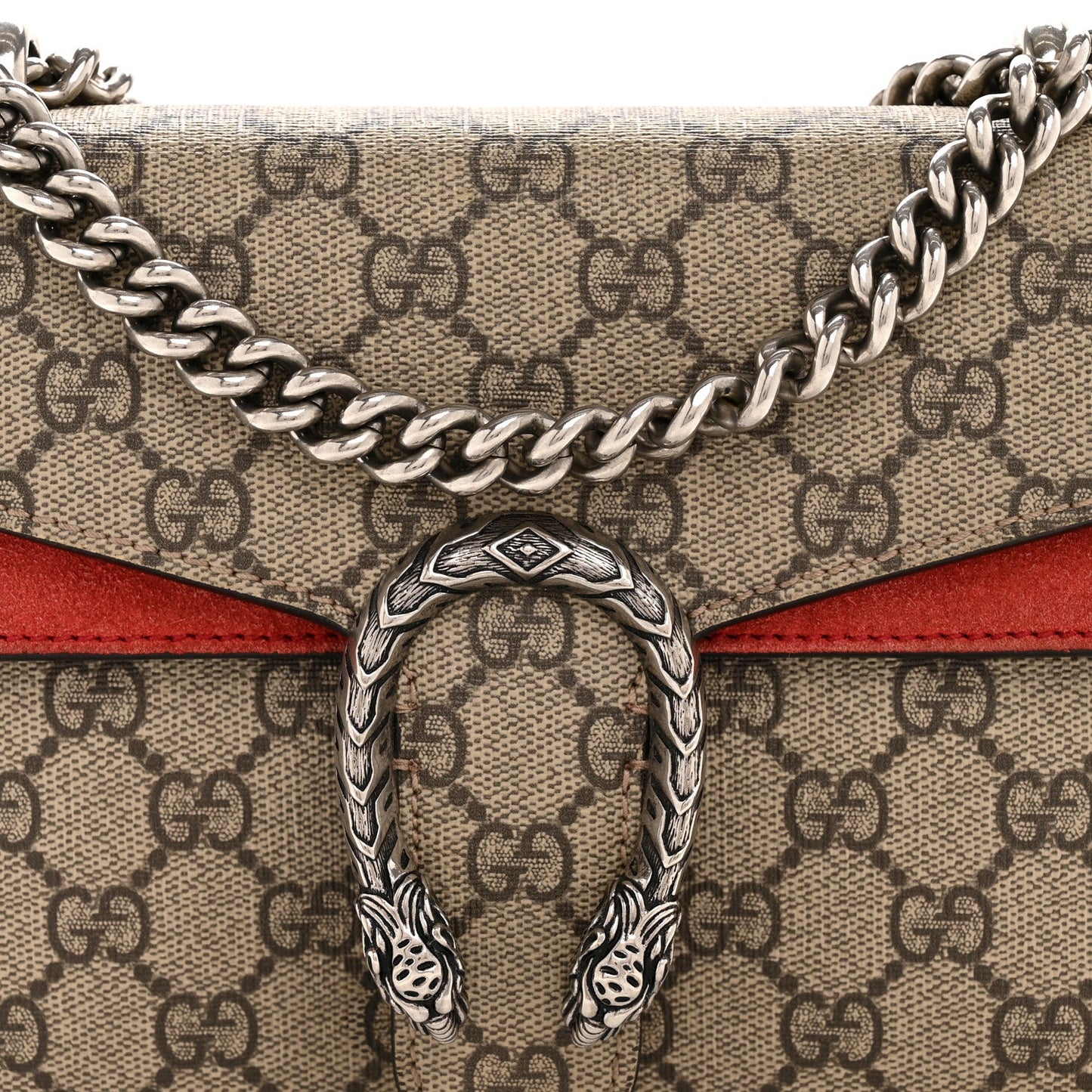 GG Supreme Monogram Mini Dionysus Shoulder Bag Hibiscus Red
