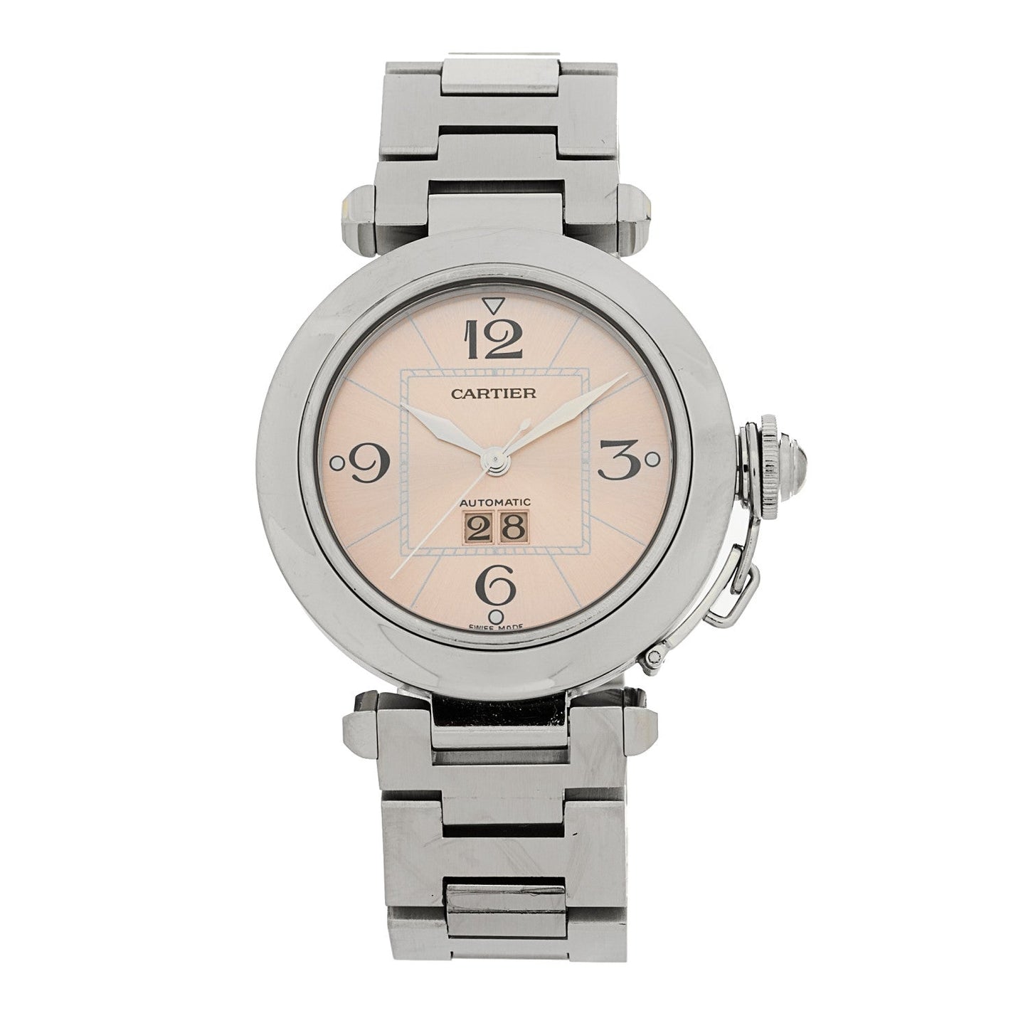 Stainless Steel 35mm Pasha C Big Date Automatic Watch Pink