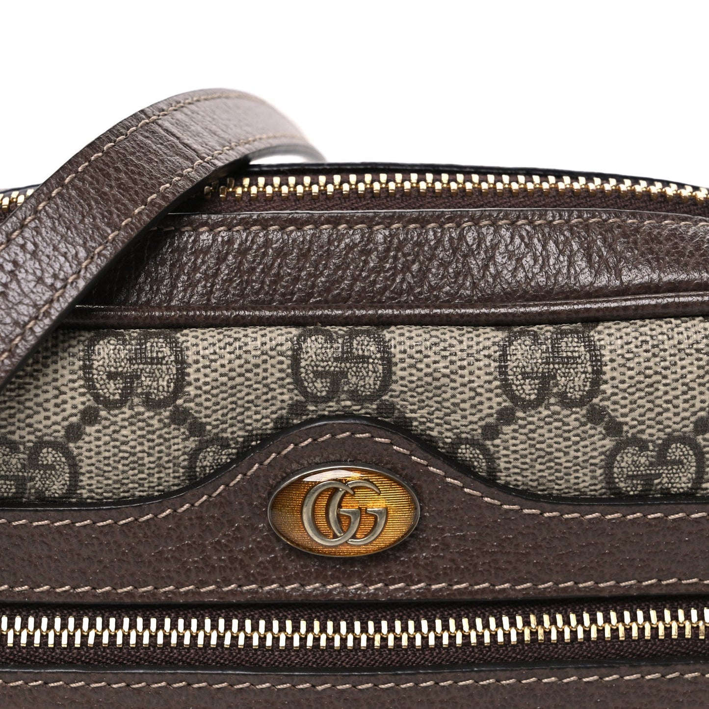 GG Supreme Monogram Web Mini Ophidia Shoulder Bag Brown