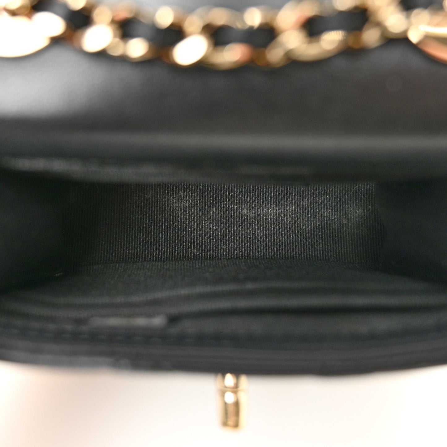 Lambskin Quilted Trendy CC Card Holder On Chain Black