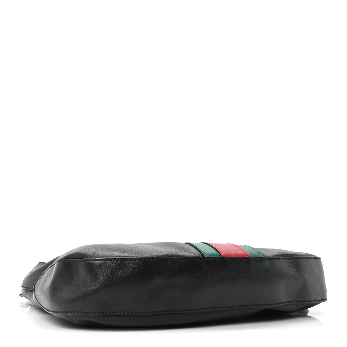 Calfskin Web Stripe Medium Dionysus Hobo Black