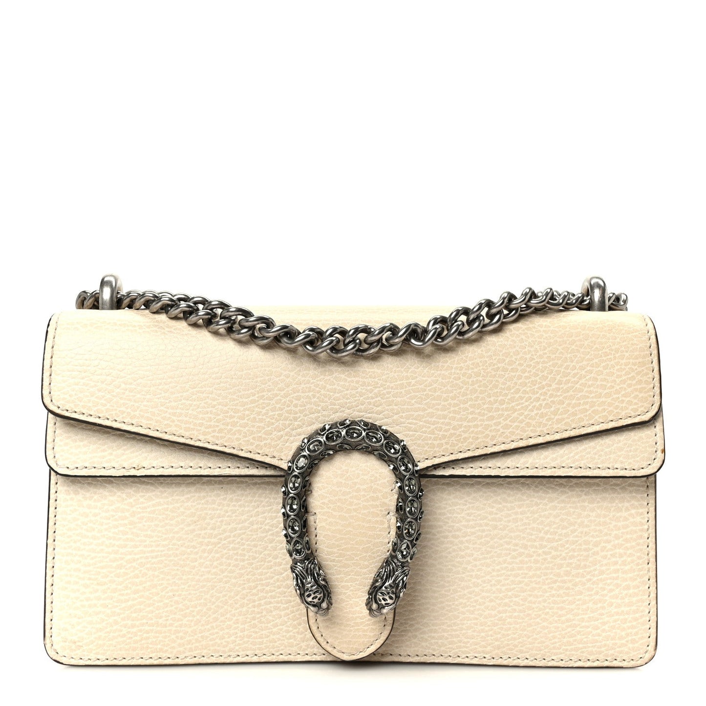 Dollar Calfskin Crystal Small Dionysus Shoulder Bag Mystic White