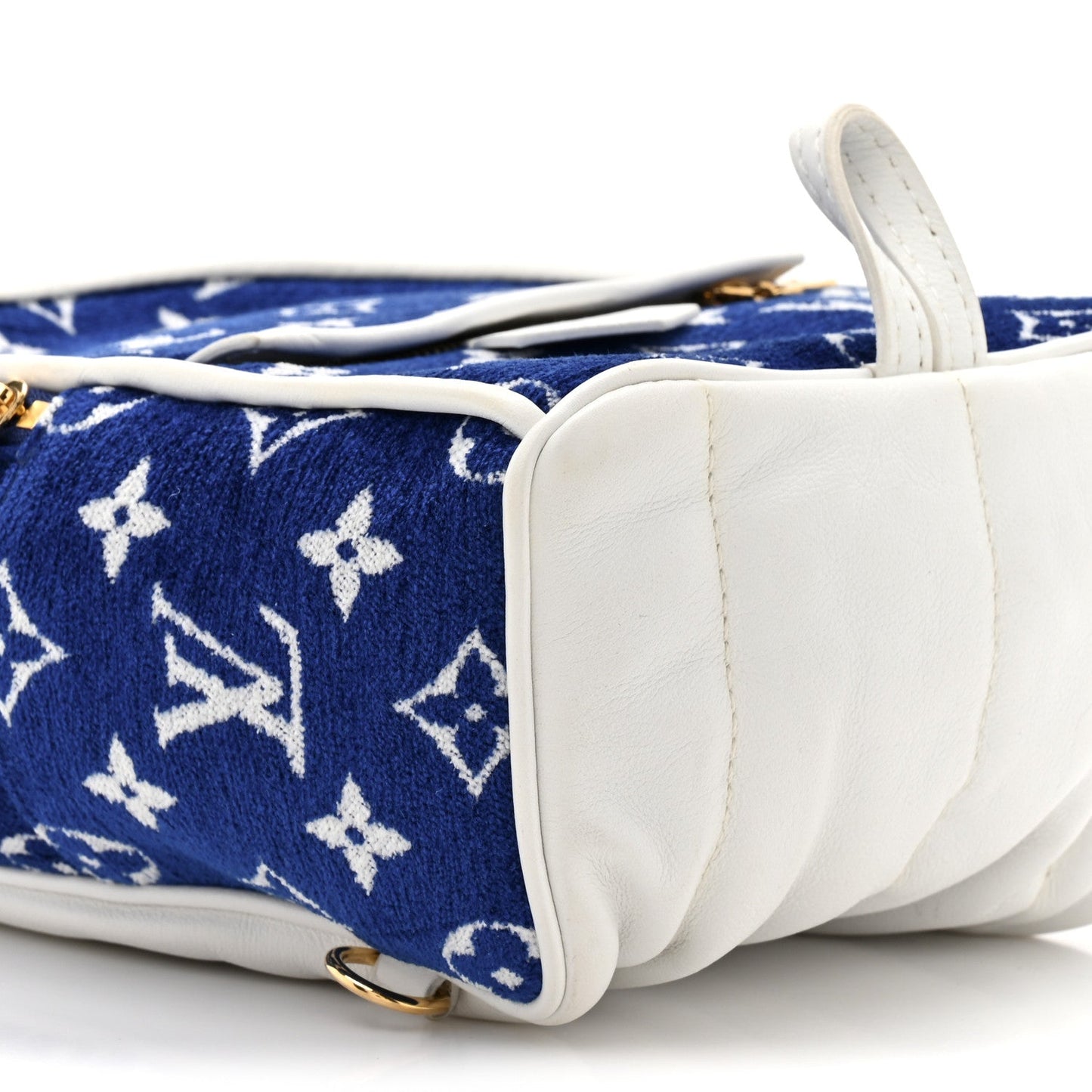Jacquard Velvet Monogram Palm Springs Backpack Mini Blue
