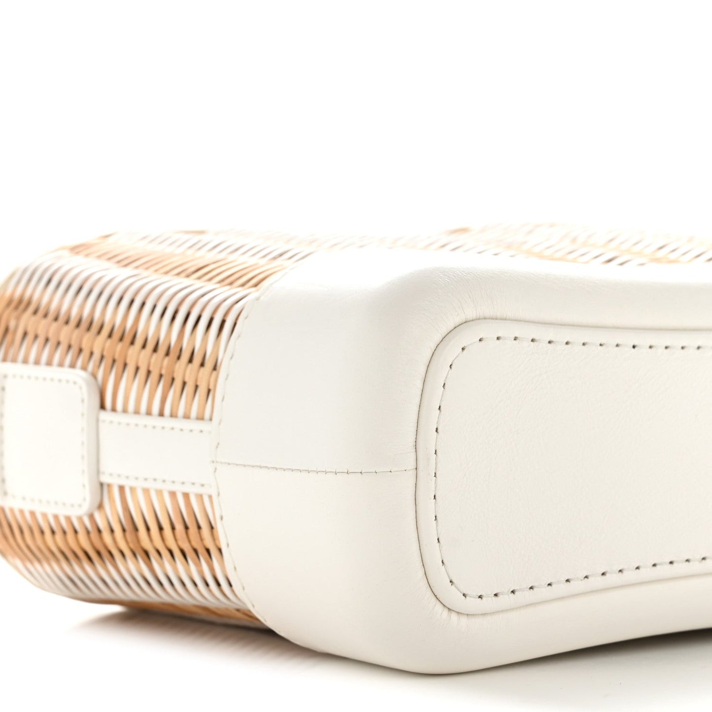 Rattan Calfskin Small Gabrielle Hobo Beige Ivory