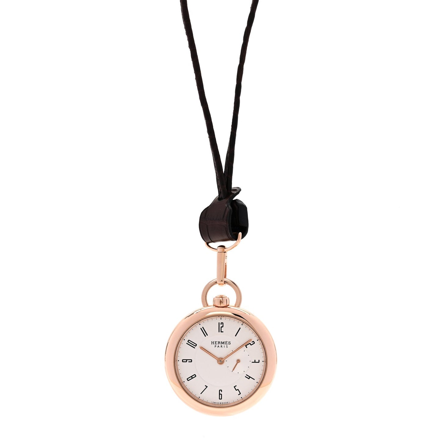 18K Rose Gold Alligator 40mm In the Pocket Automatic Watch Havane