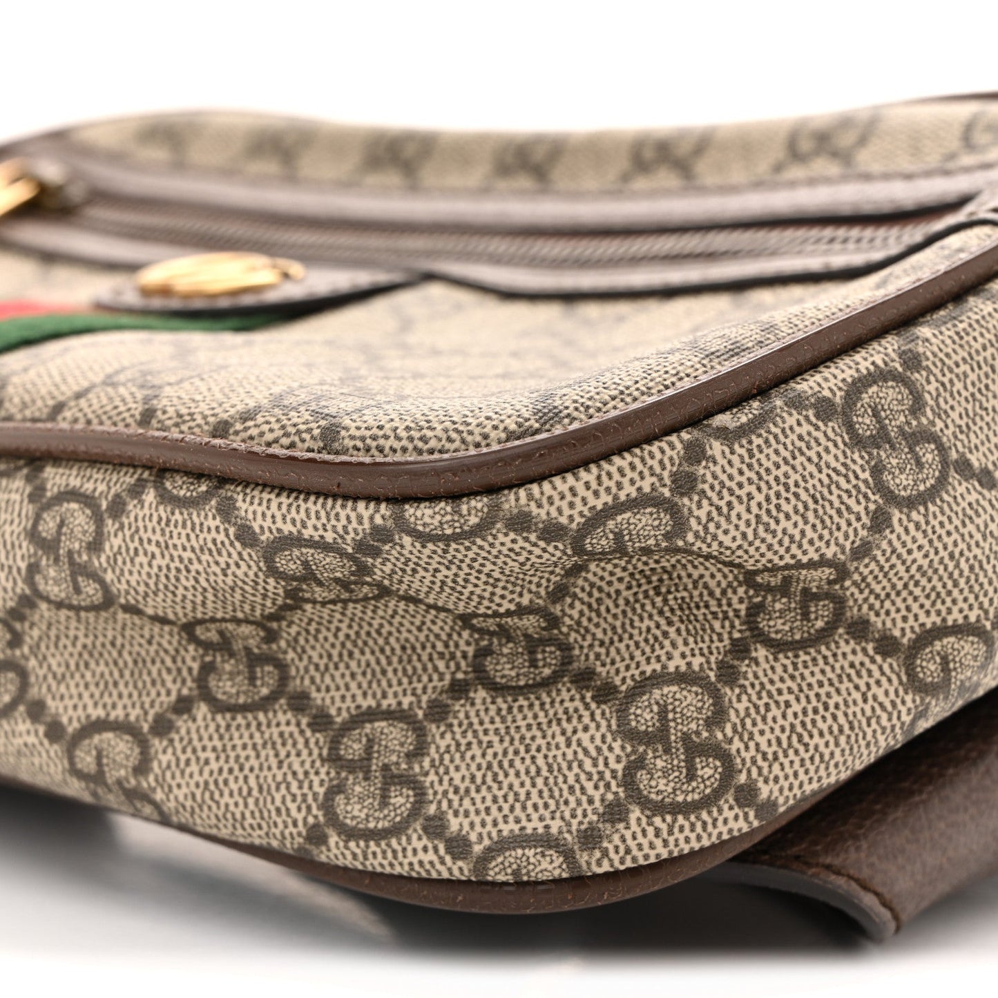 Soft GG Supreme Monogram Medium Ophidia Belt Bag Dark Brown
