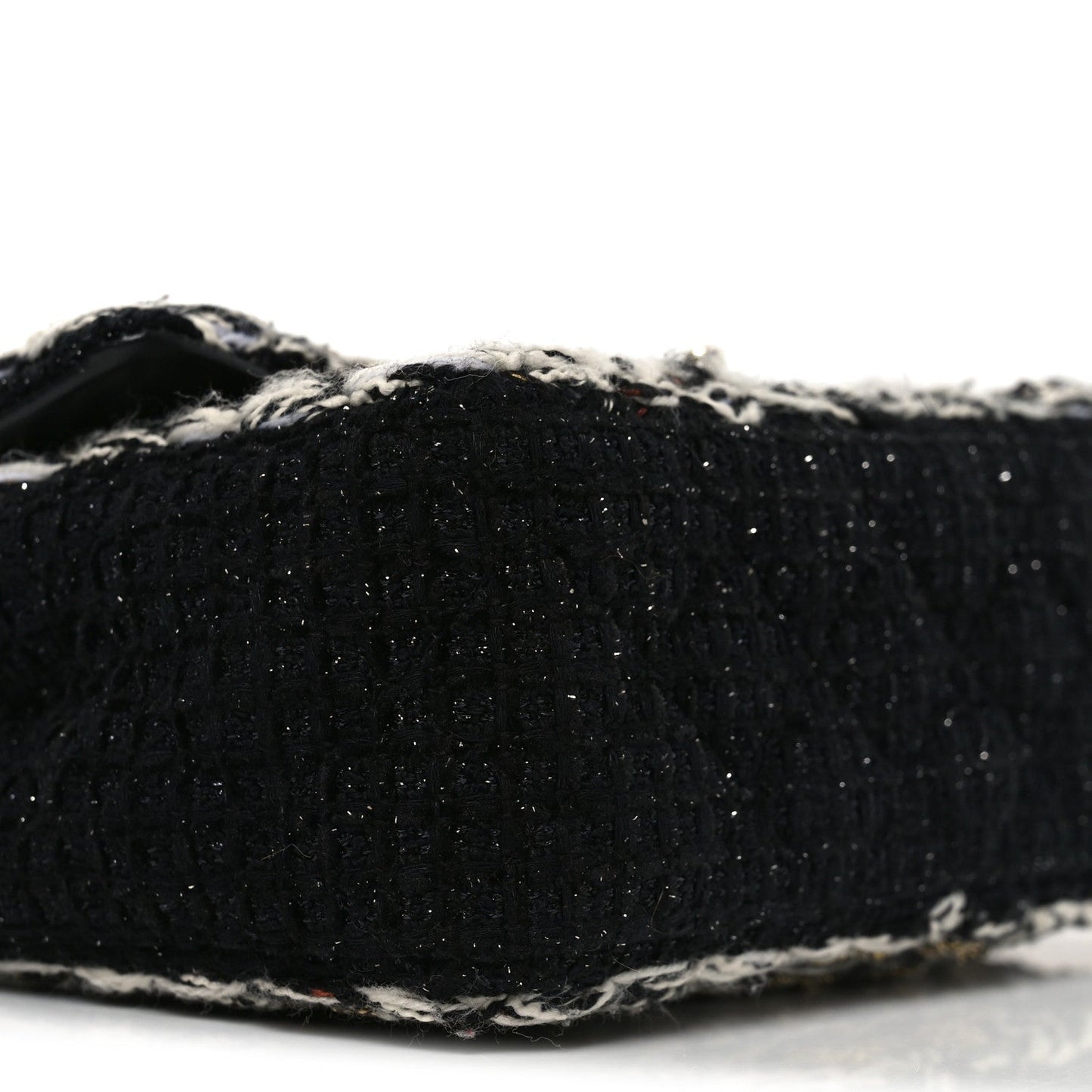 Tweed Braided Mini Rectangular Flap Black