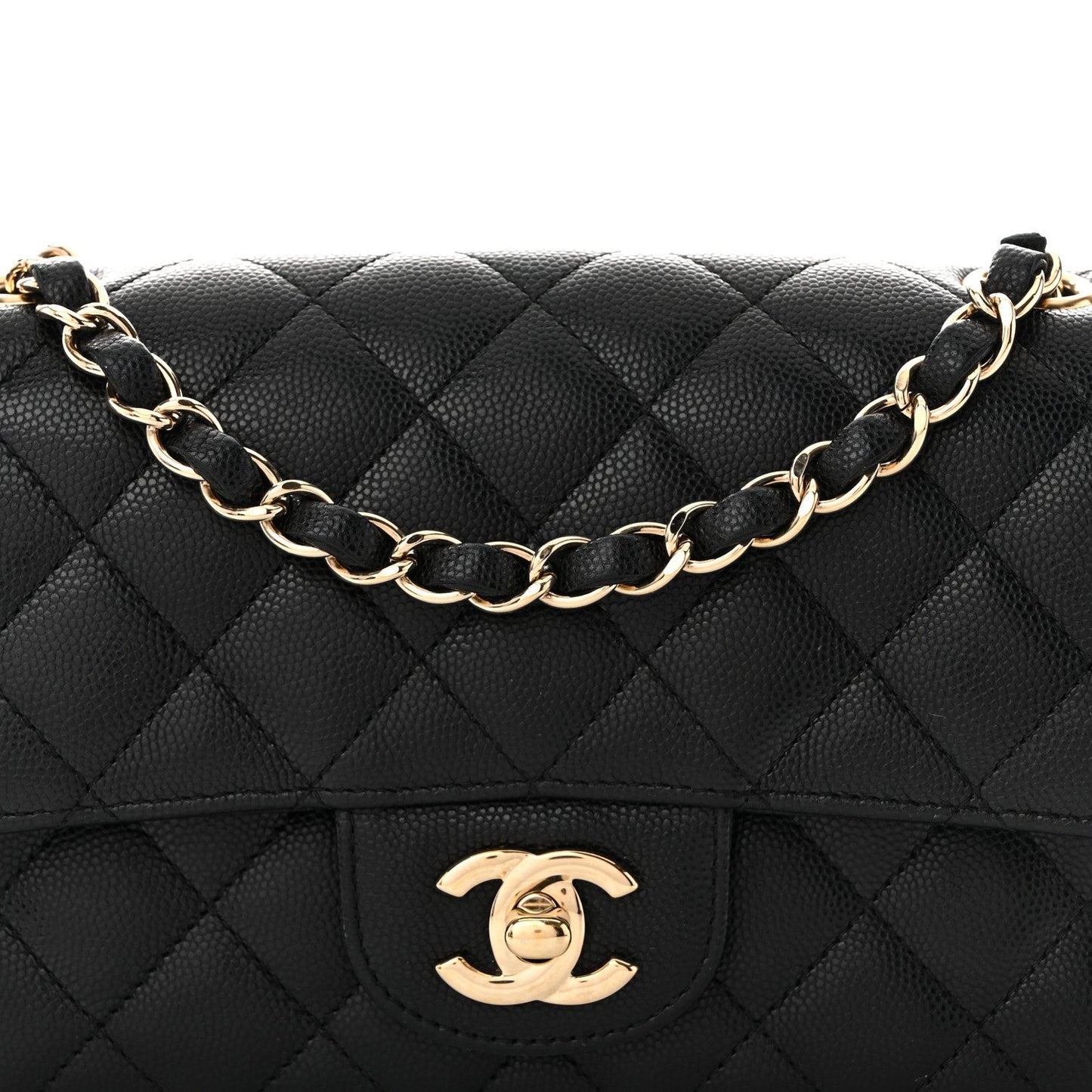 Caviar Quilted Mini Rectangular Flap Black