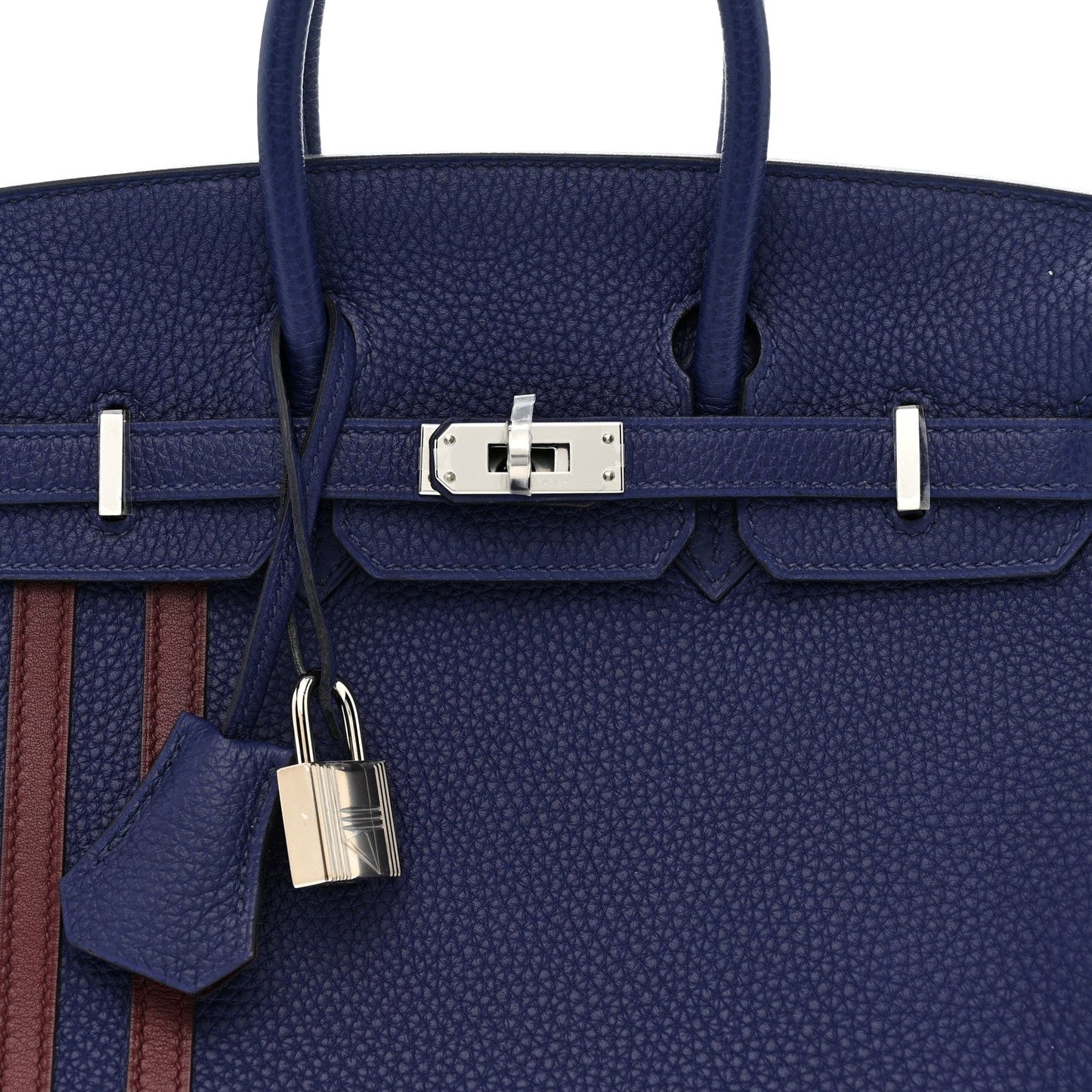 Togo Swift Officier Birkin 25 Bleu Encre Bordeaux