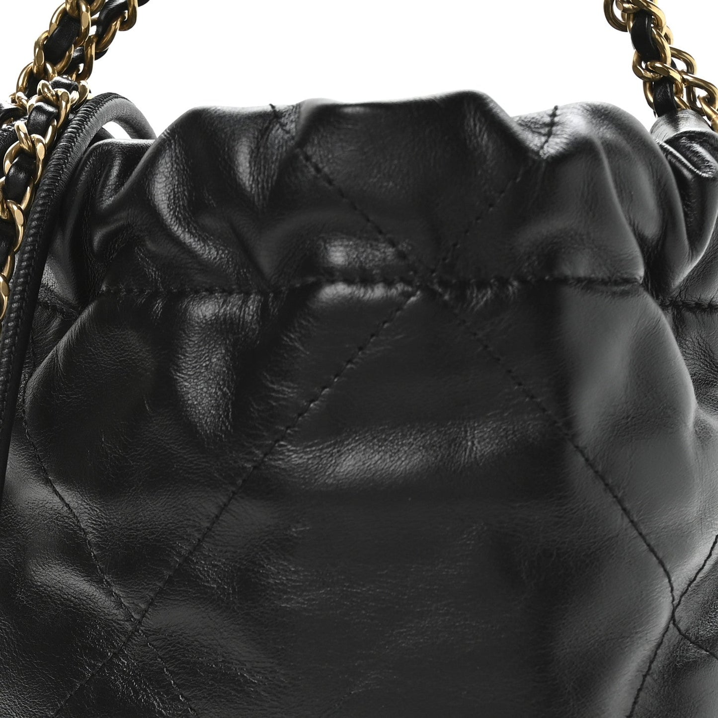 Shiny Calfskin Quilted Mini Chanel 22 Black