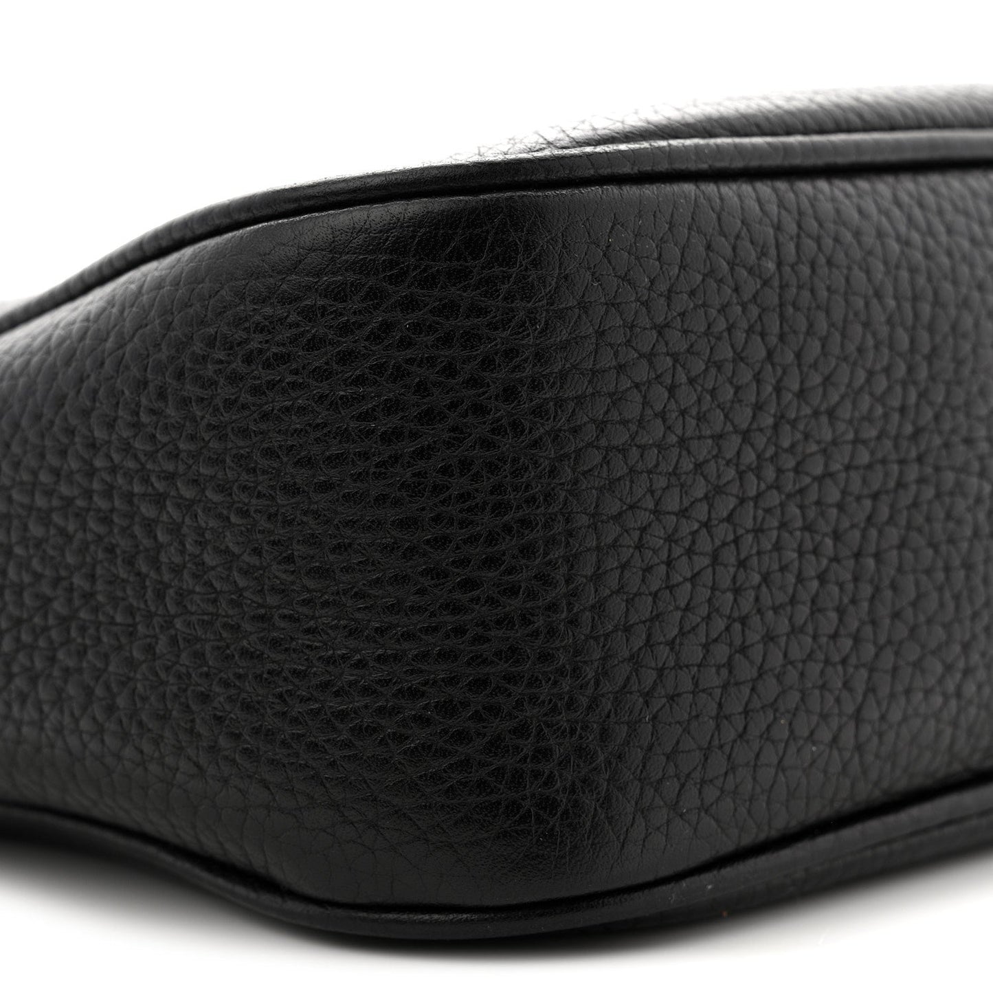 Pebbled Calfskin Small Soho Disco Bag Black