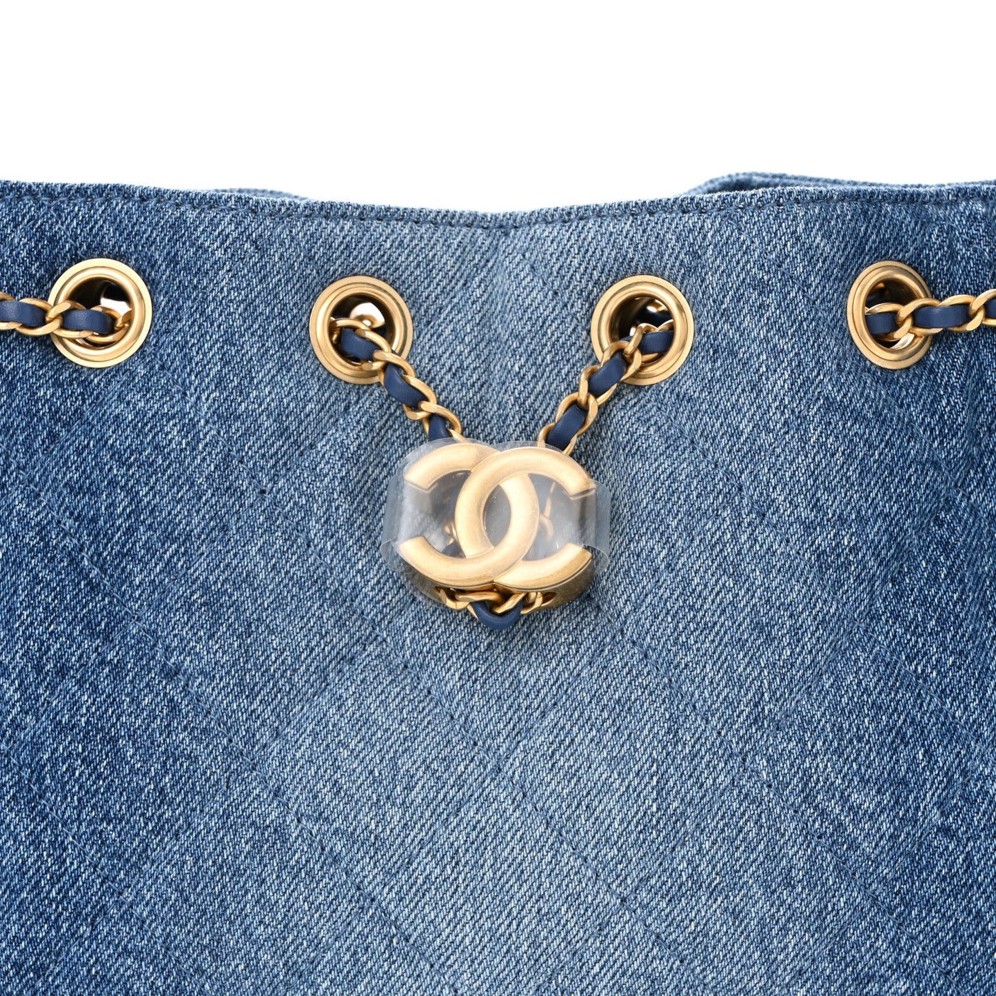 Washed Denim Quilted Mini Chanel 25 Handbag Blue