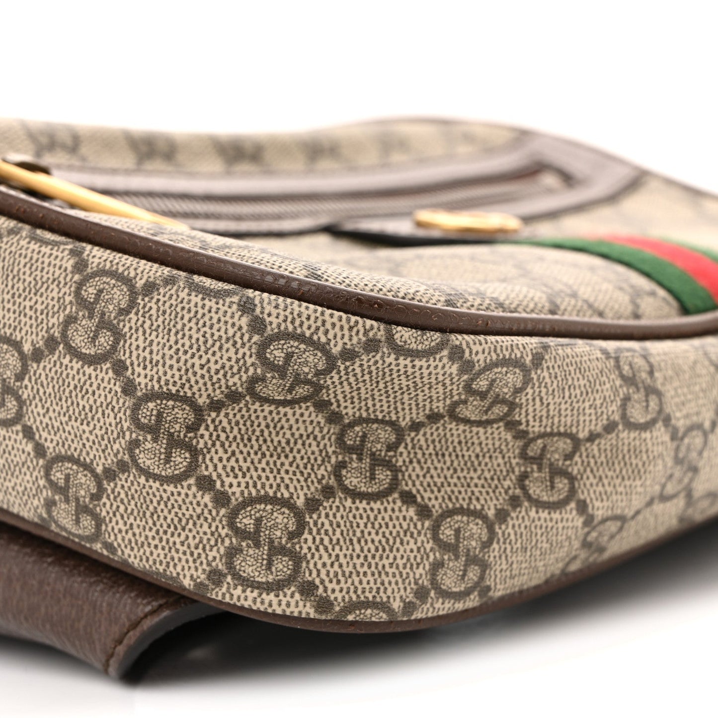 Soft GG Supreme Monogram Medium Ophidia Belt Bag Dark Brown