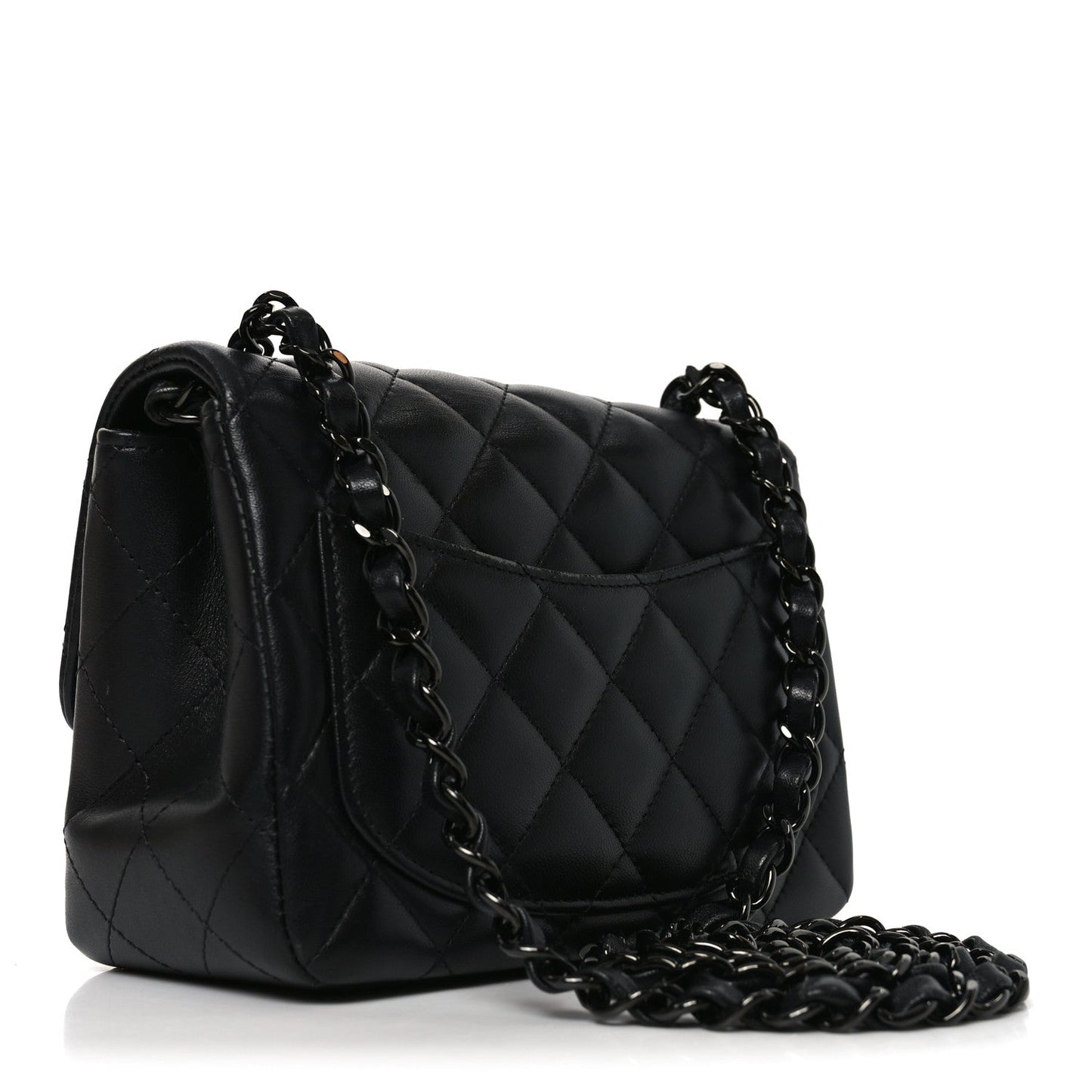 Lambskin Quilted Mini Square Flap So Black
