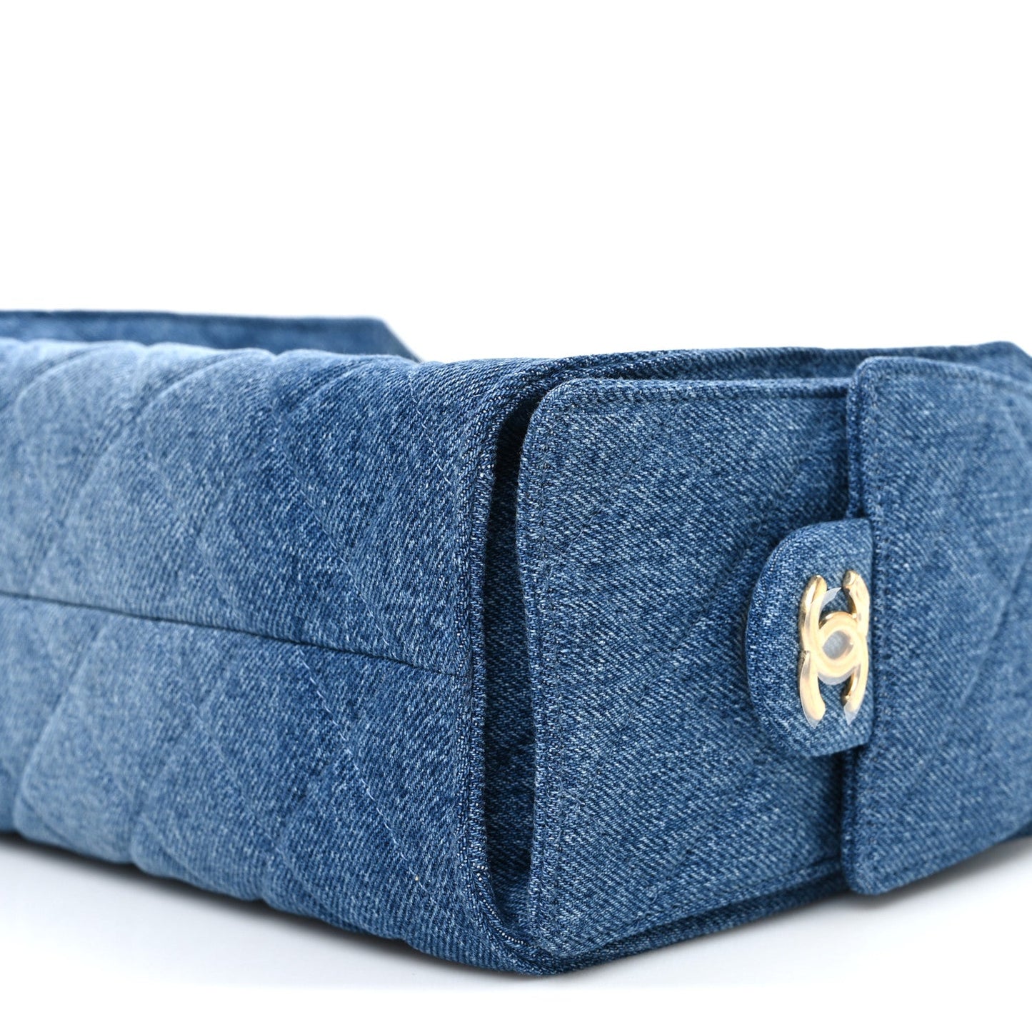 Washed Denim Quilted Mini Chanel 25 Handbag Blue