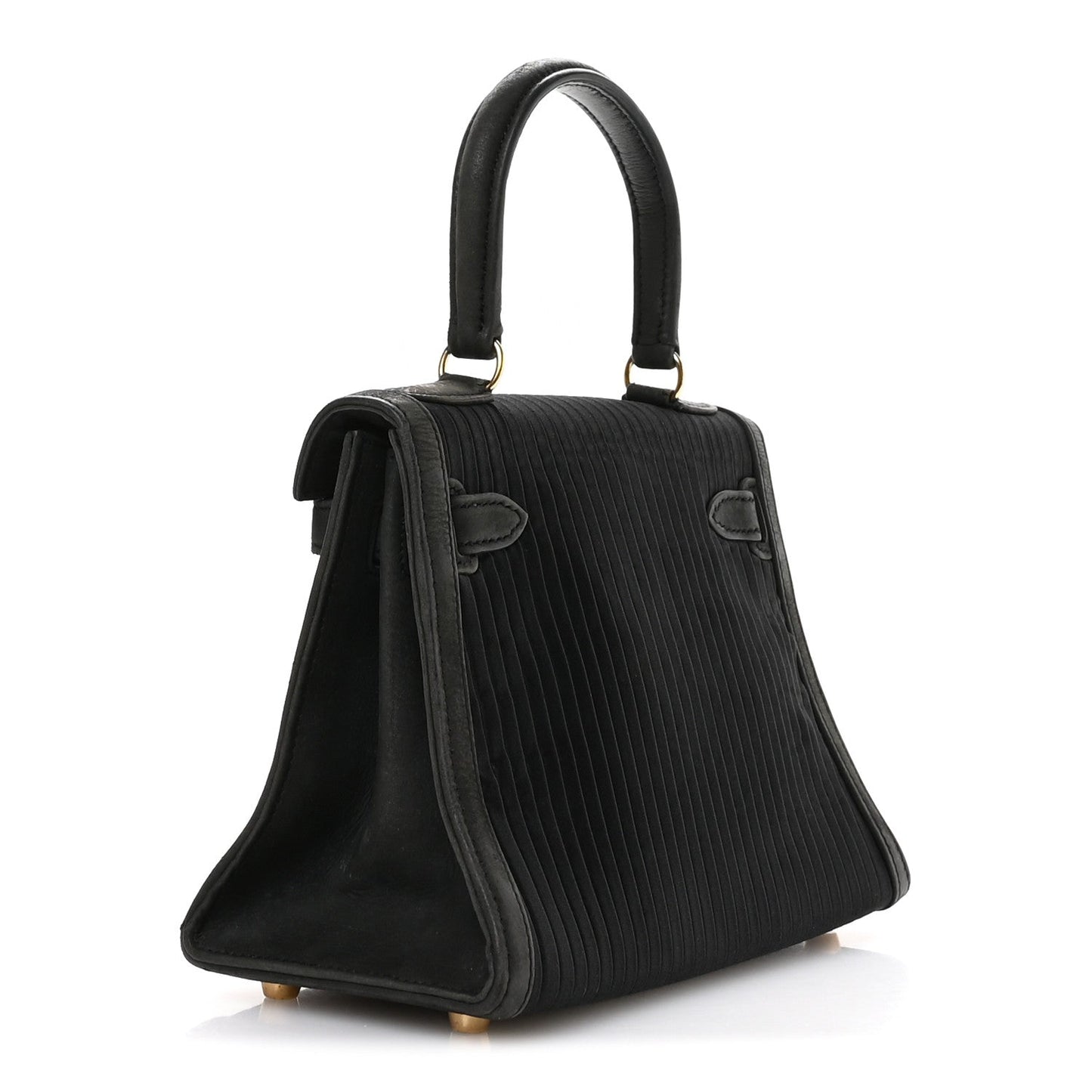 Silk Veau Doblis Pleated Mini Kelly Sellier 20 Black