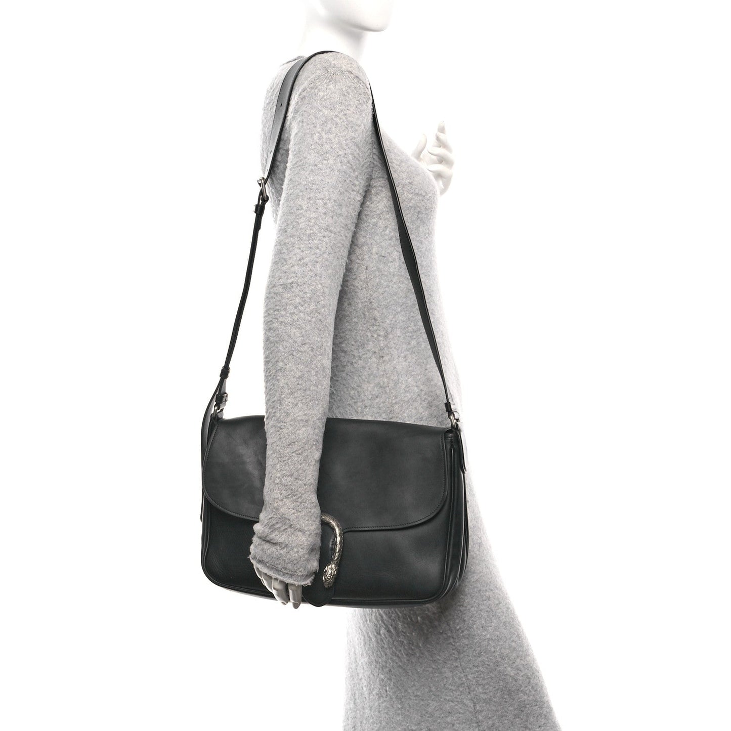 Calfskin Dionysus Messenger Bag Black