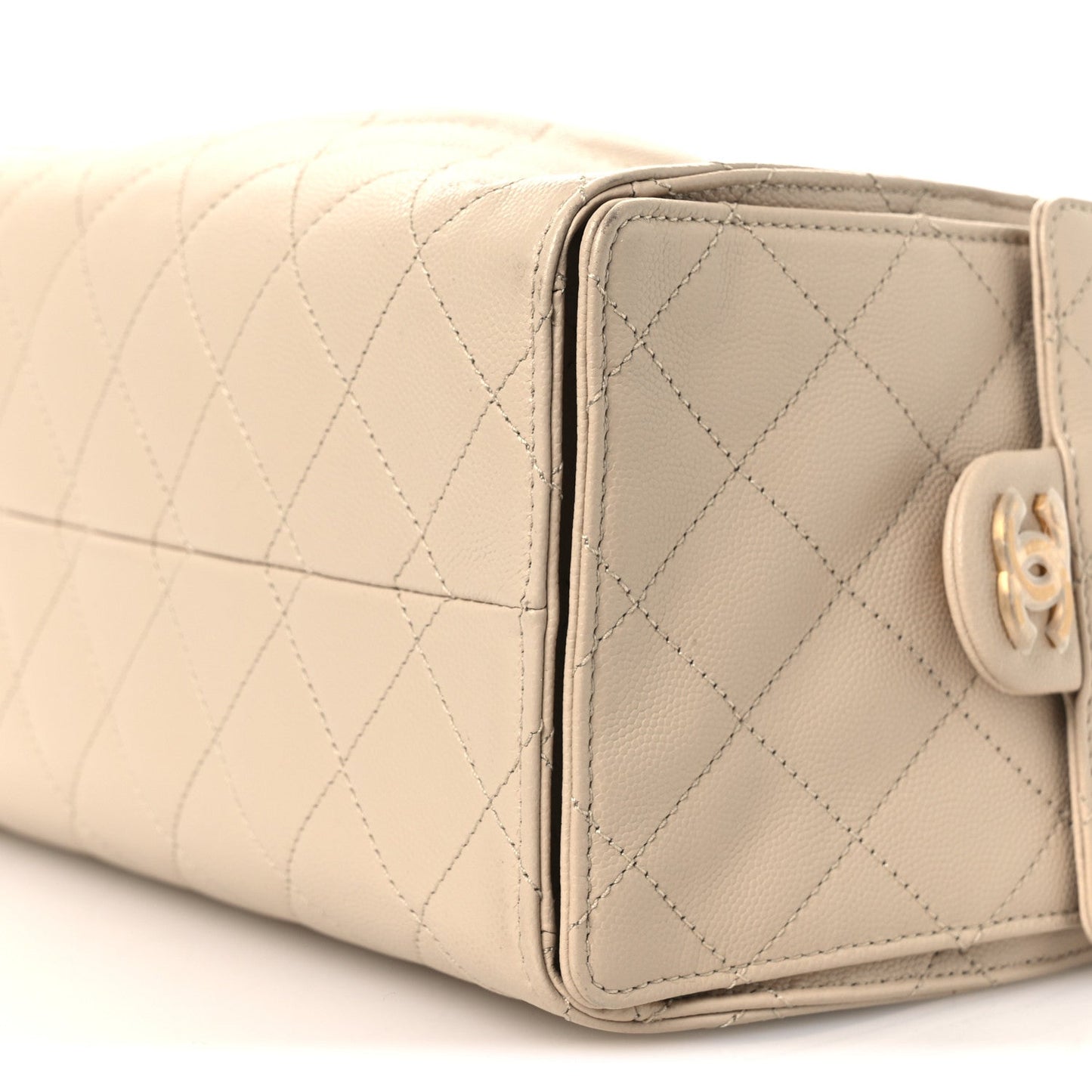 Caviar Quilted Small Chanel 25 Handbag Beige