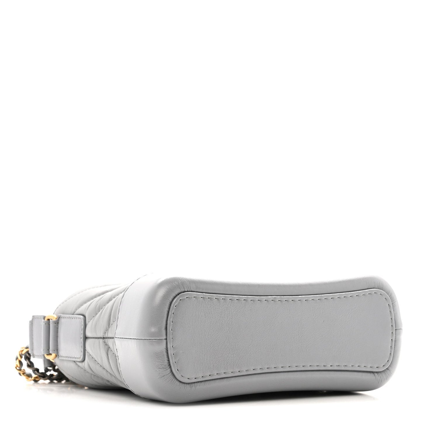 Aged Calfskin Chevron Quilted Small Gabrielle Hobo Grey