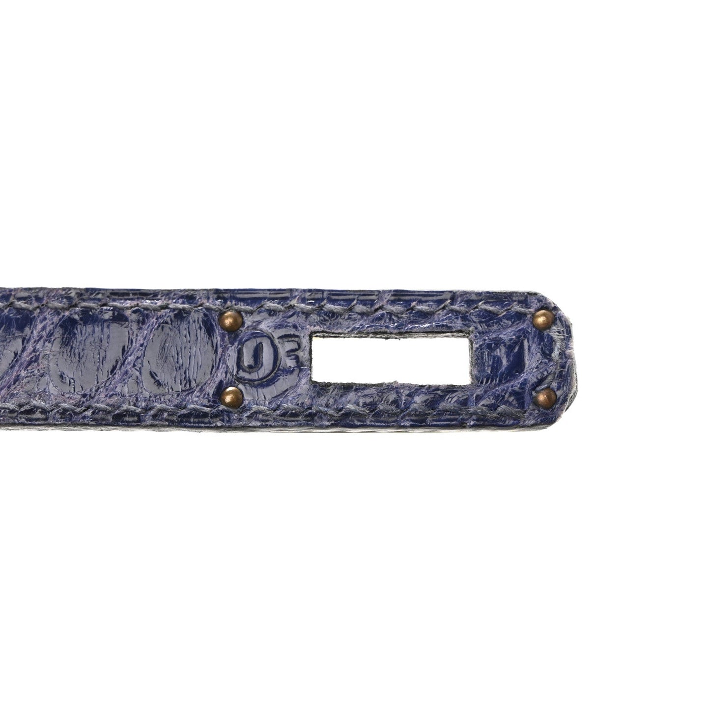 Shiny Alligator Mini Kelly Sellier 20 Bleu Roi