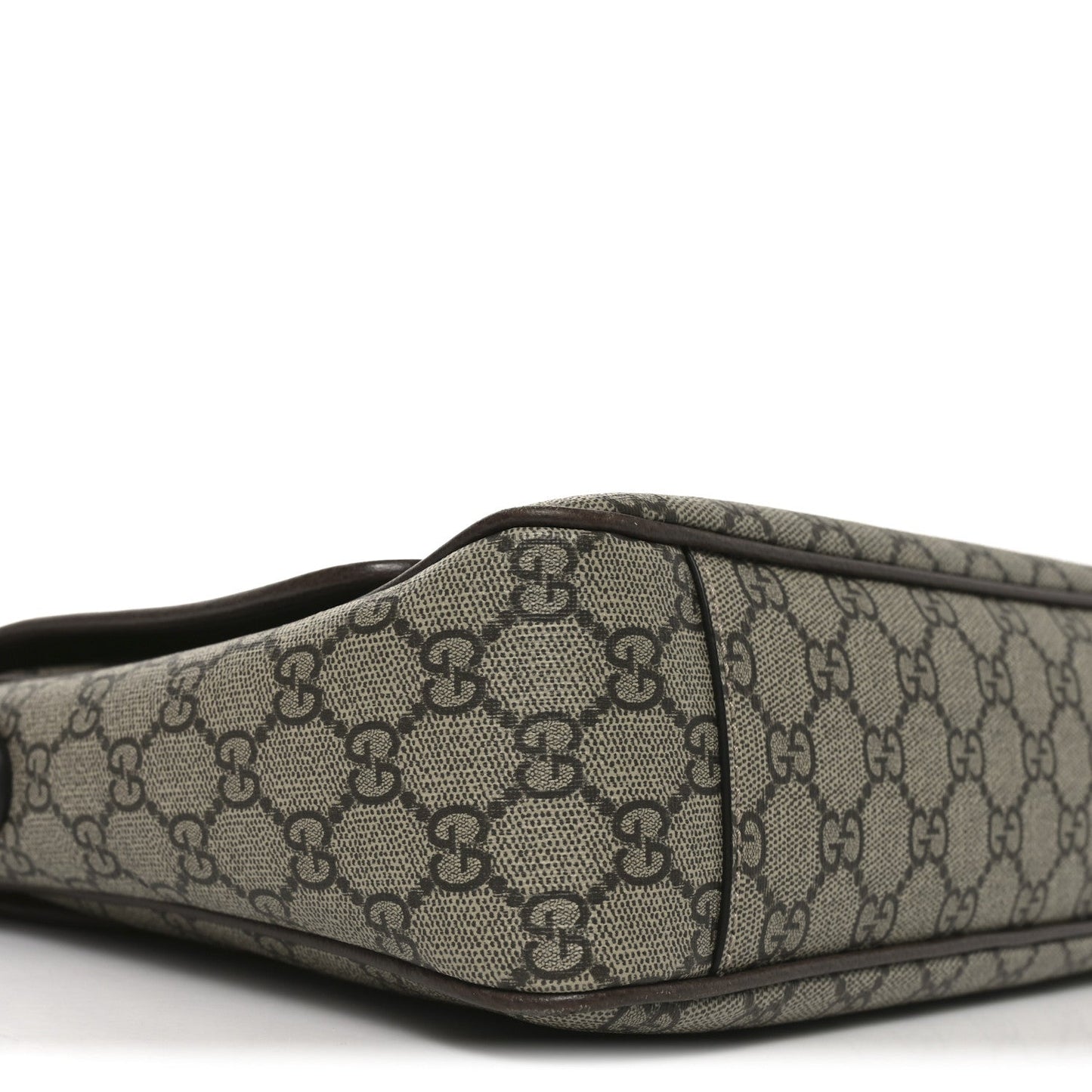 Tender GG Supreme Monogram Textured Dollar Calfskin Ophidia Messenger Bag Beige Ebony Dark Brown