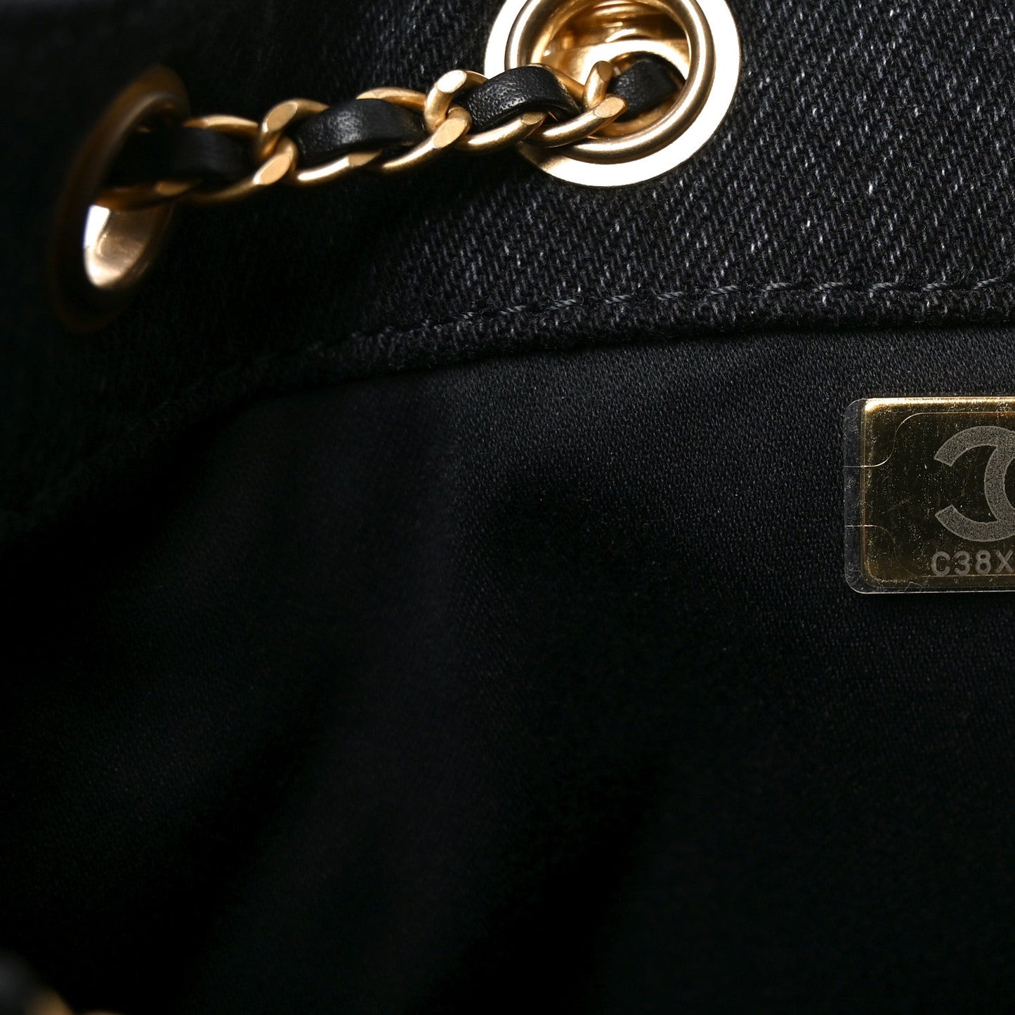 Washed Denim Quilted Mini Chanel 25 Handbag Black