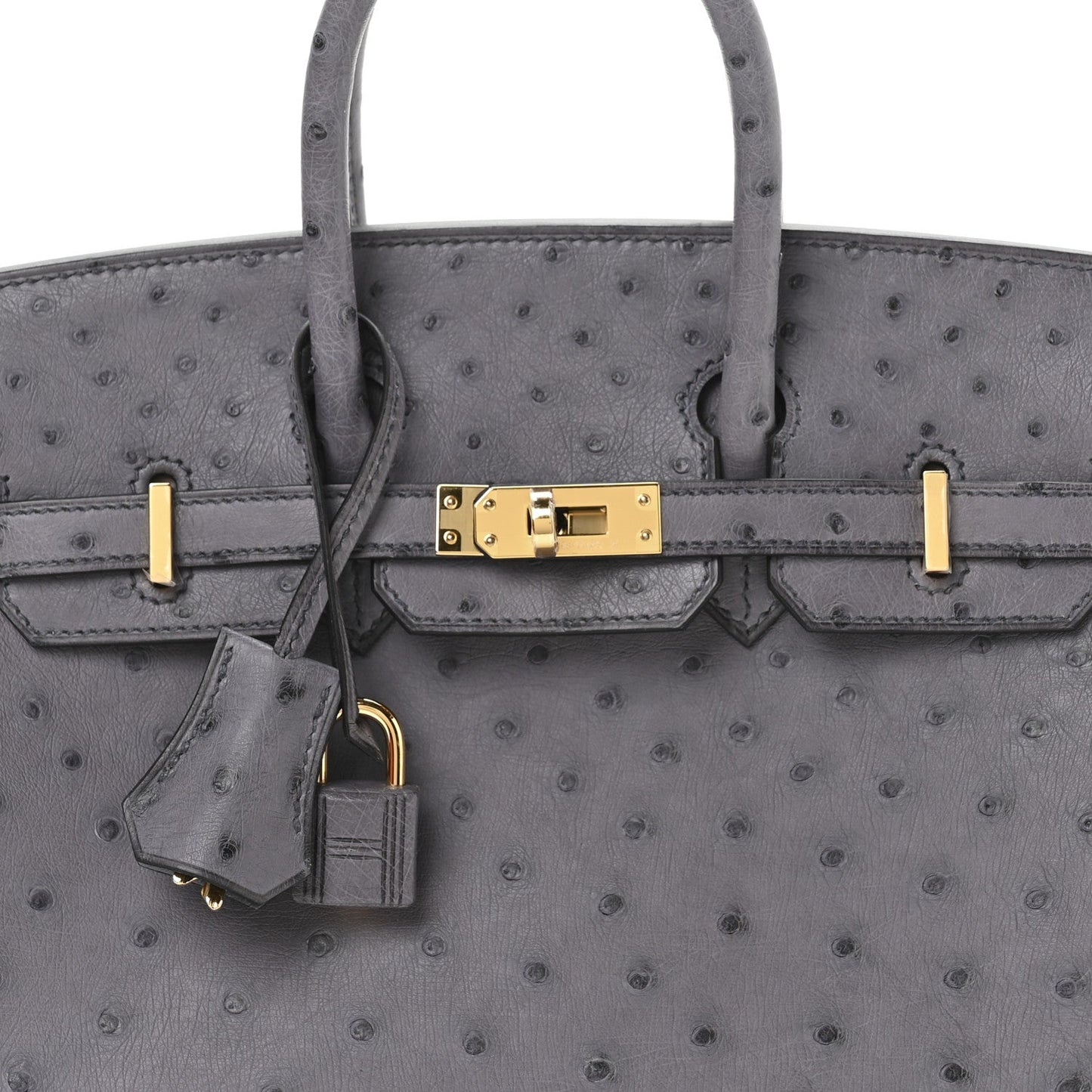 Ostrich Birkin 25 Gris Agate