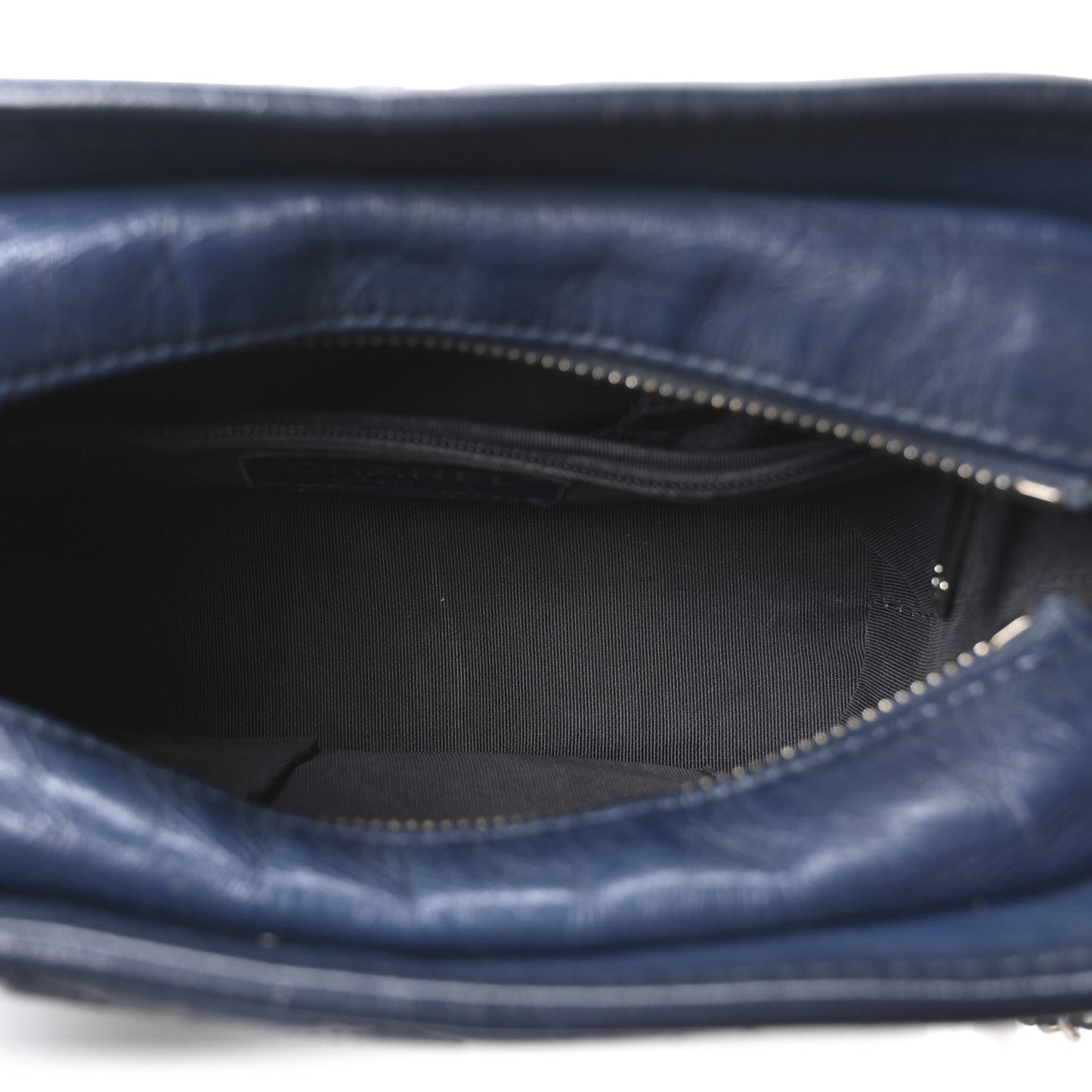 Aged Calfskin Quilted Small Gabrielle Hobo Navy