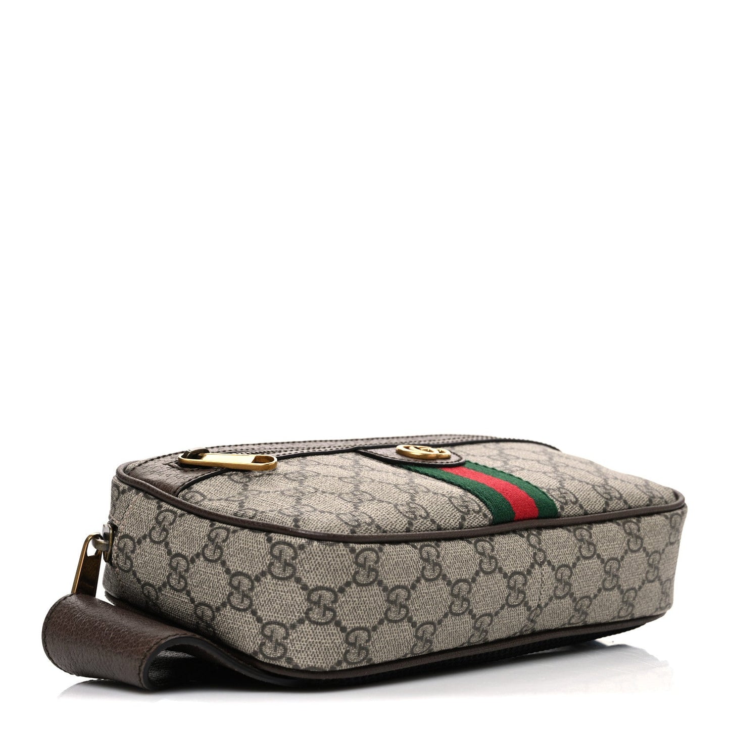 Soft GG Supreme Monogram Medium Ophidia Belt Bag Dark Brown