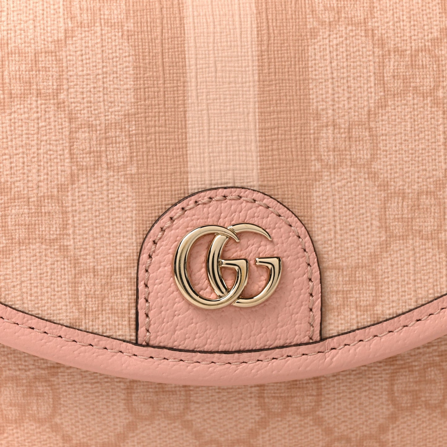 GG Supreme Monogram Textured Dollar Calfskin Mini Ophidia Flap Shoulder Bag Rose Pink