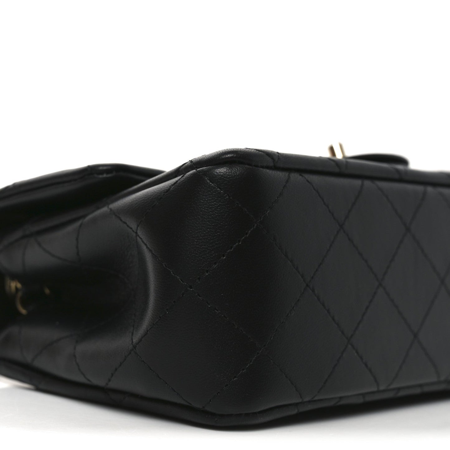 Lambskin Quilted Mini Rectangular Flap Black