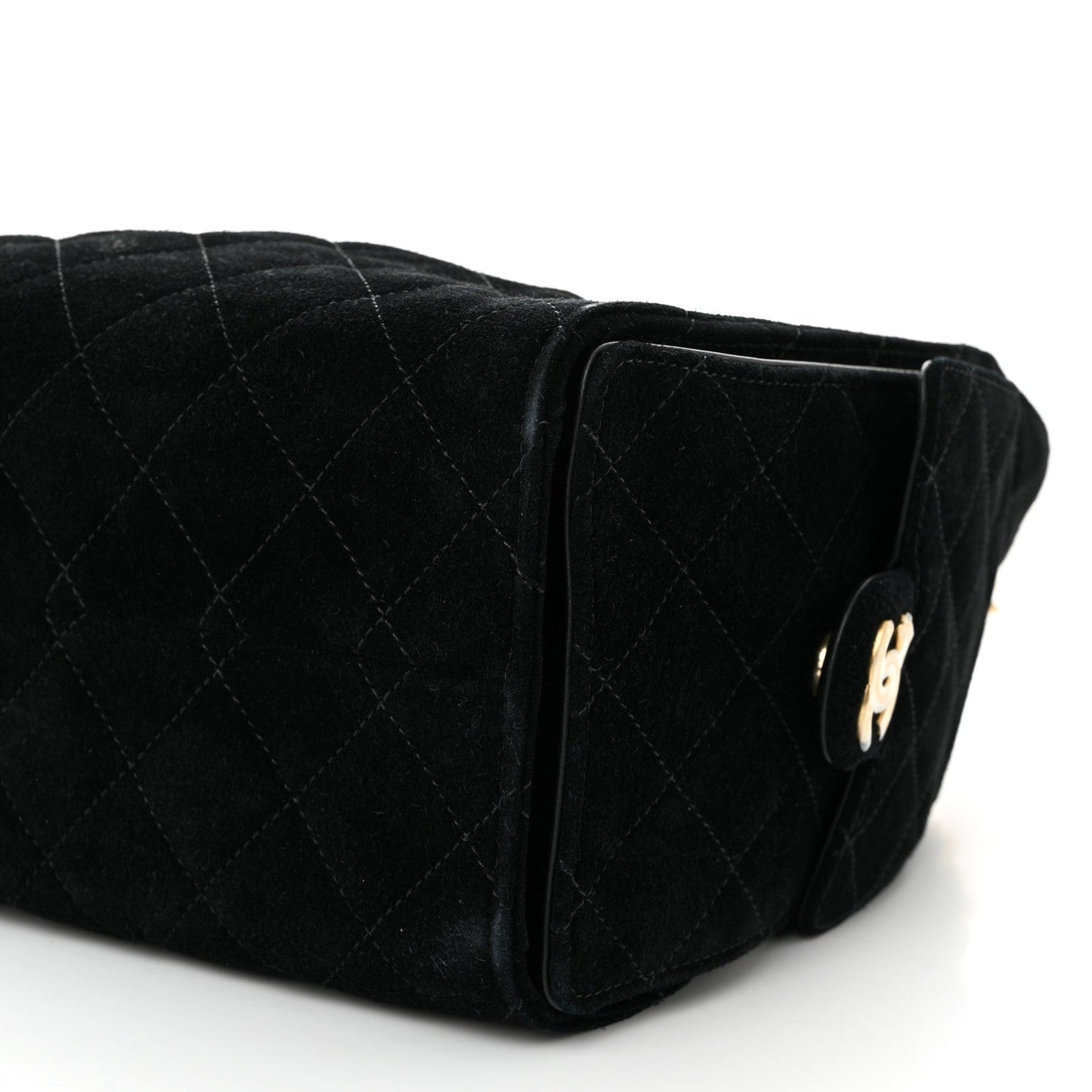 Suede Quilted Small Chanel 25 Handbag Black