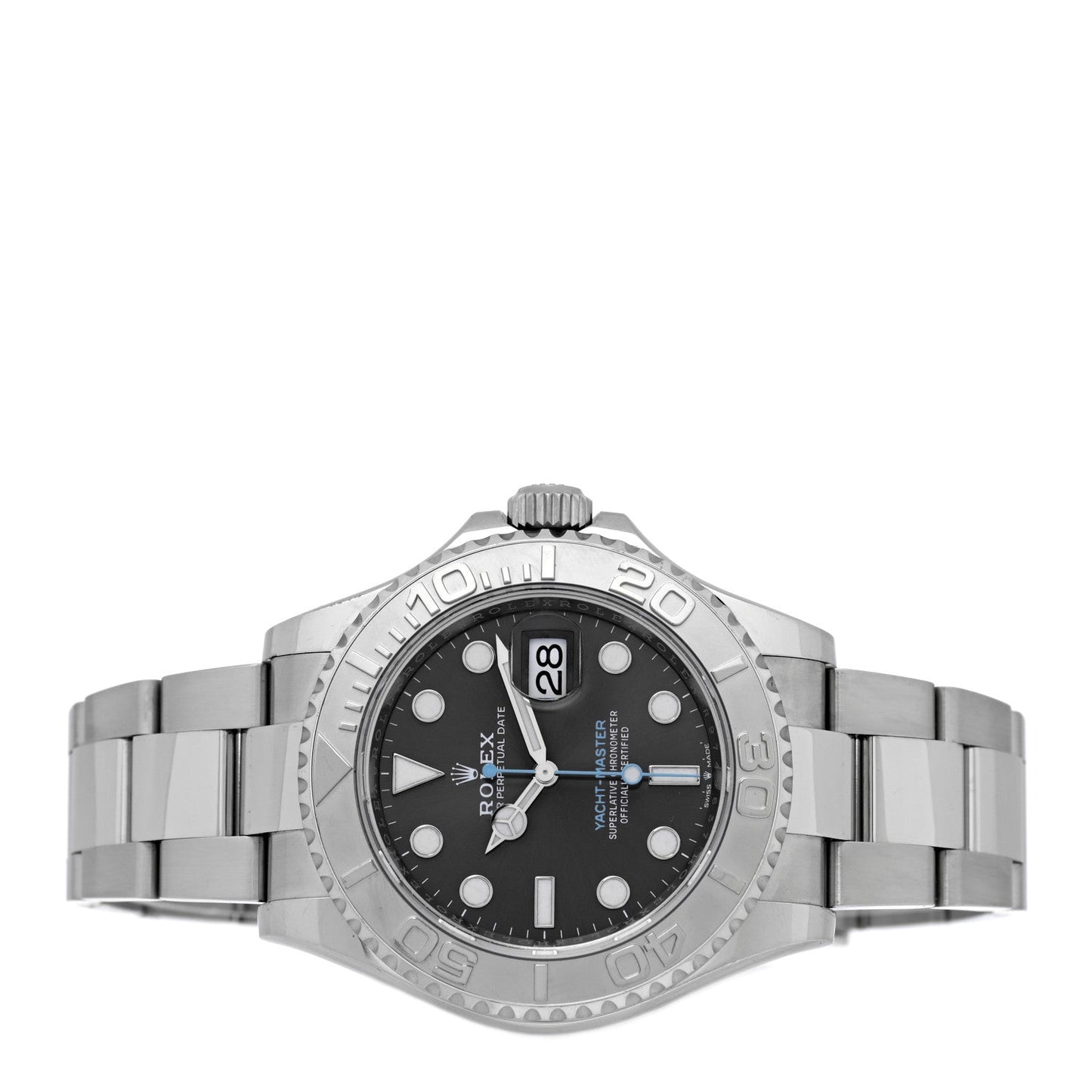 Stainless Steel Platinum 40mm Oyster Perpetual Date Yacht-Master Watch Slate 126622
