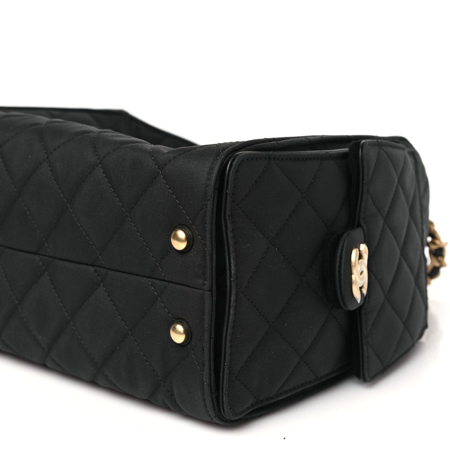 Canvas Quilted Small Chanel 25 Handbag Black
