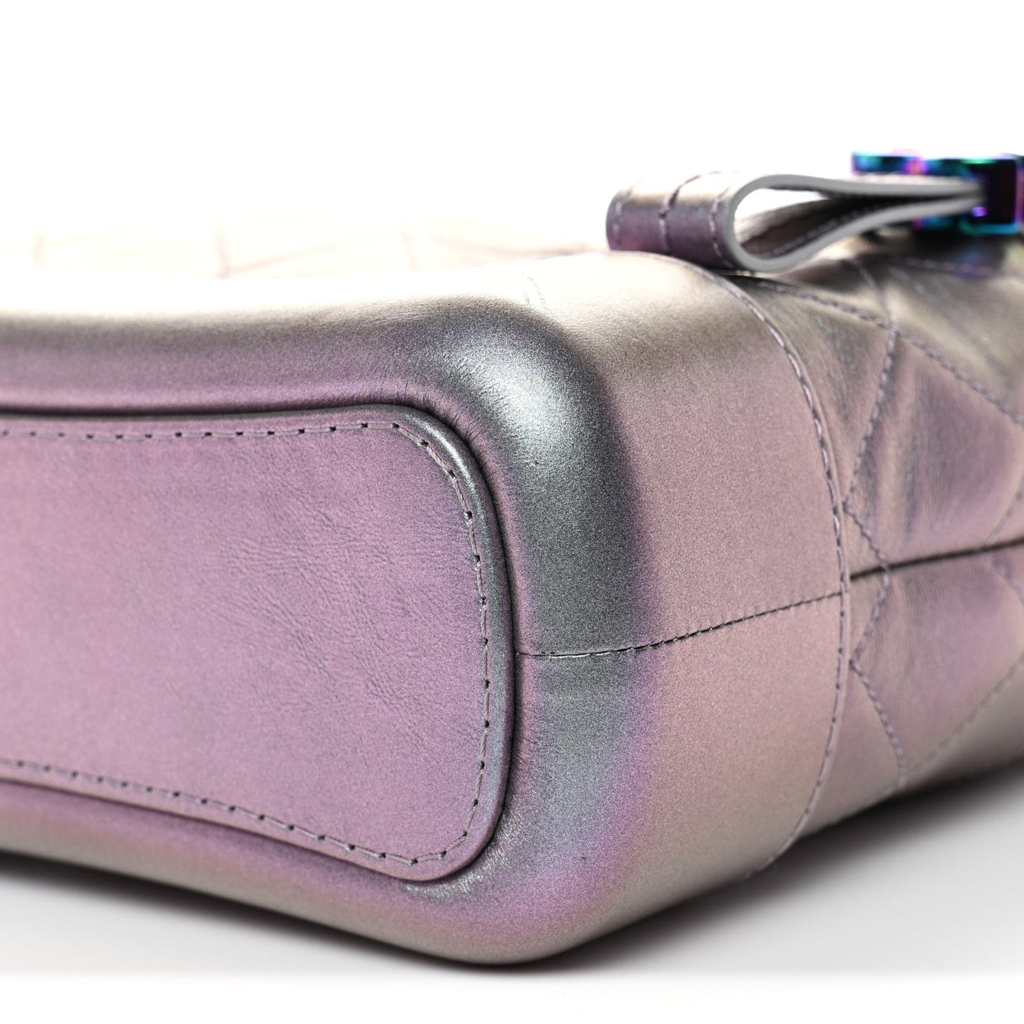 Iridescent Lambskin Calfskin Quilted Small Gabrielle Hobo Light Purple